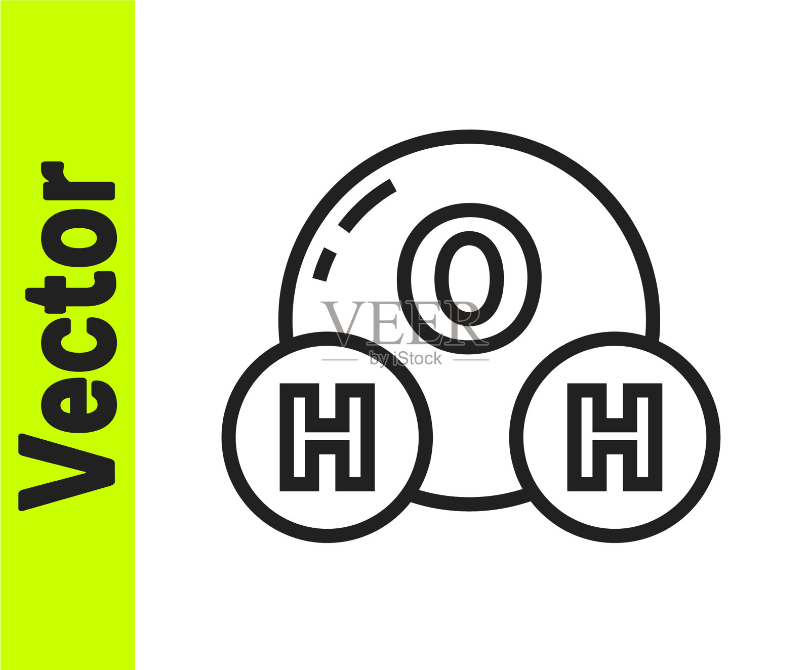 水滴的黑线化学式为h2o插画图片素材