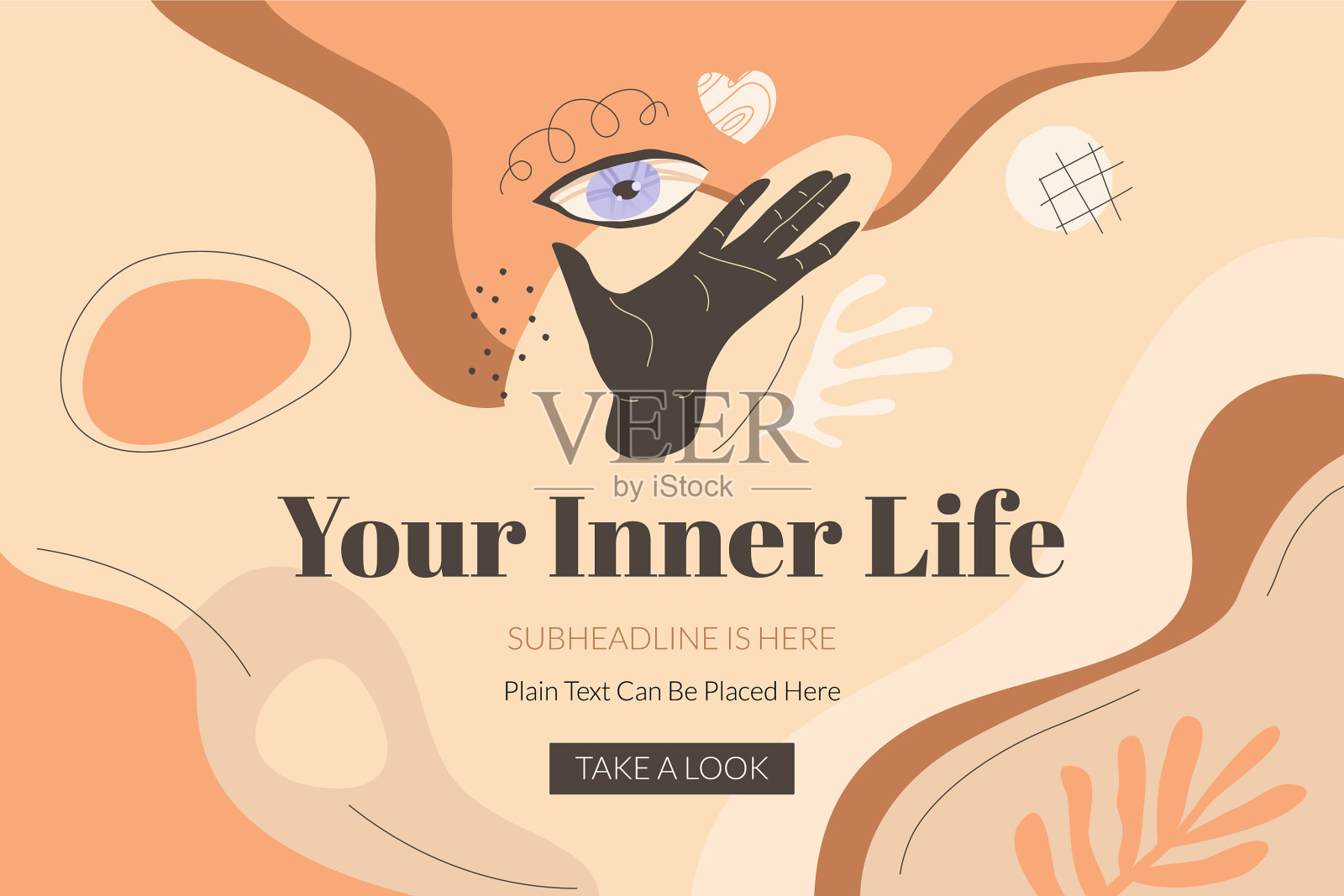 你的内在生活横幅模板插画图片素材