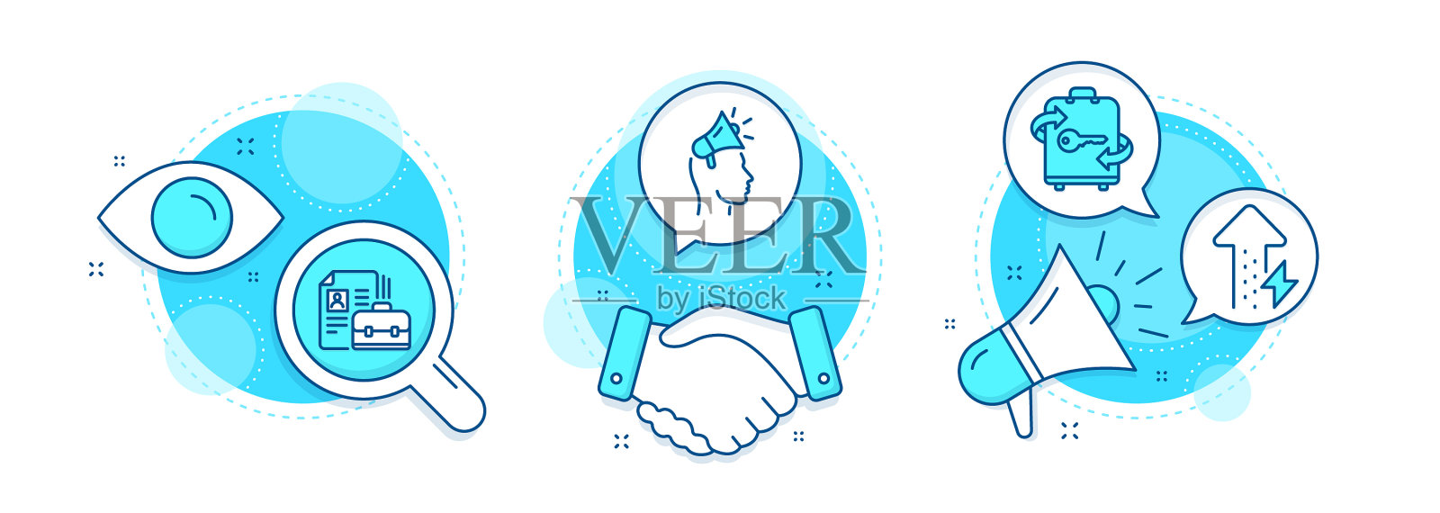 品牌大使空缺和行李图标集图标素材