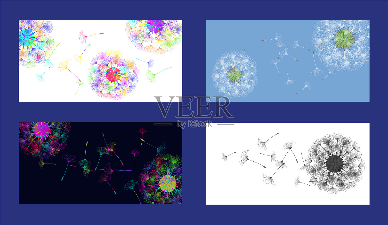 蒲公英的背景插画图片素材