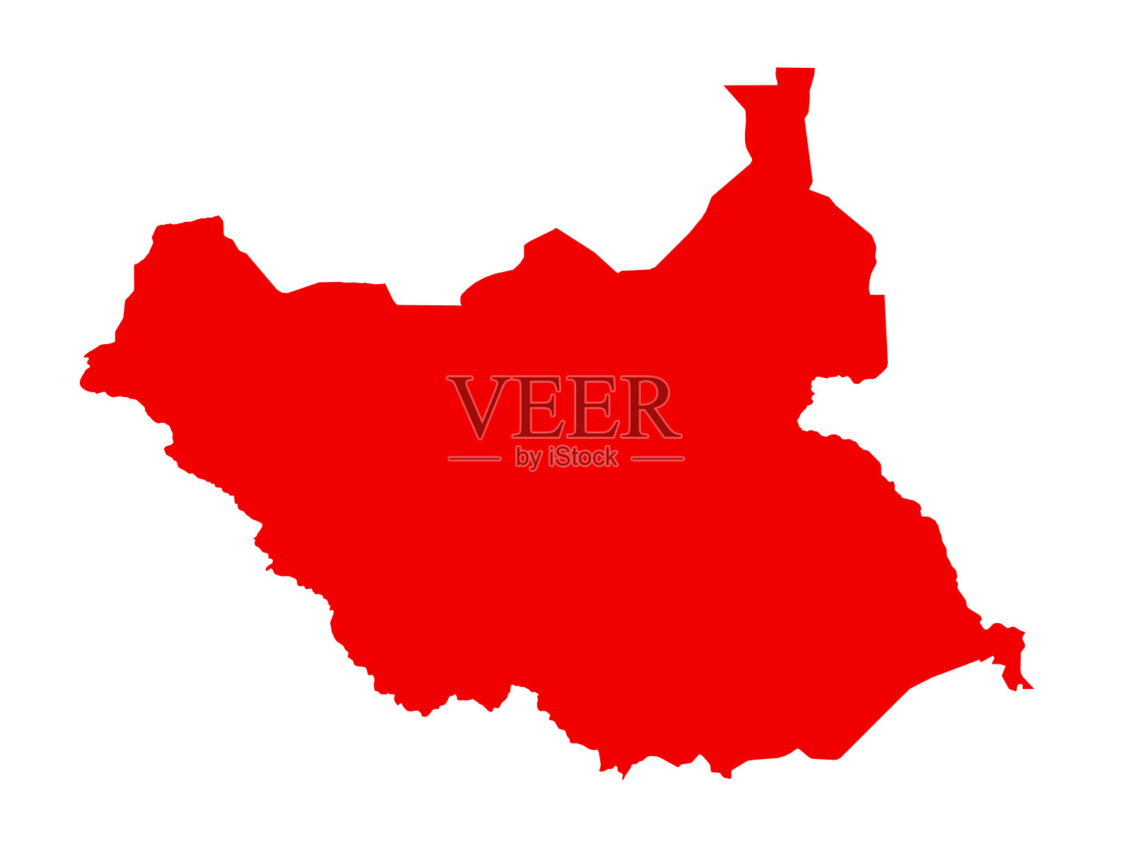 南苏丹地图插画图片素材