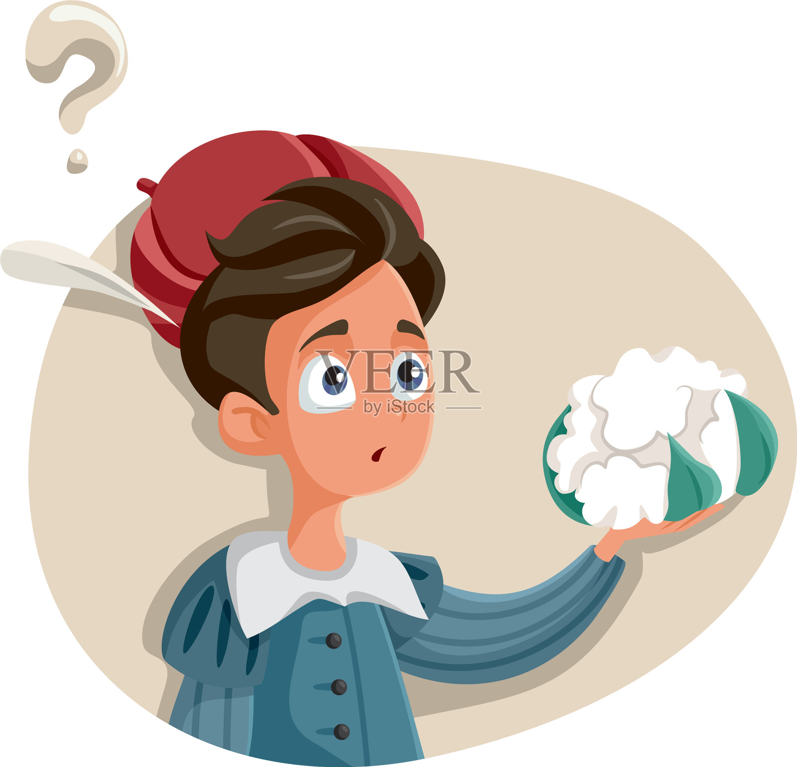 小男孩扮演哈姆雷特插画图片素材