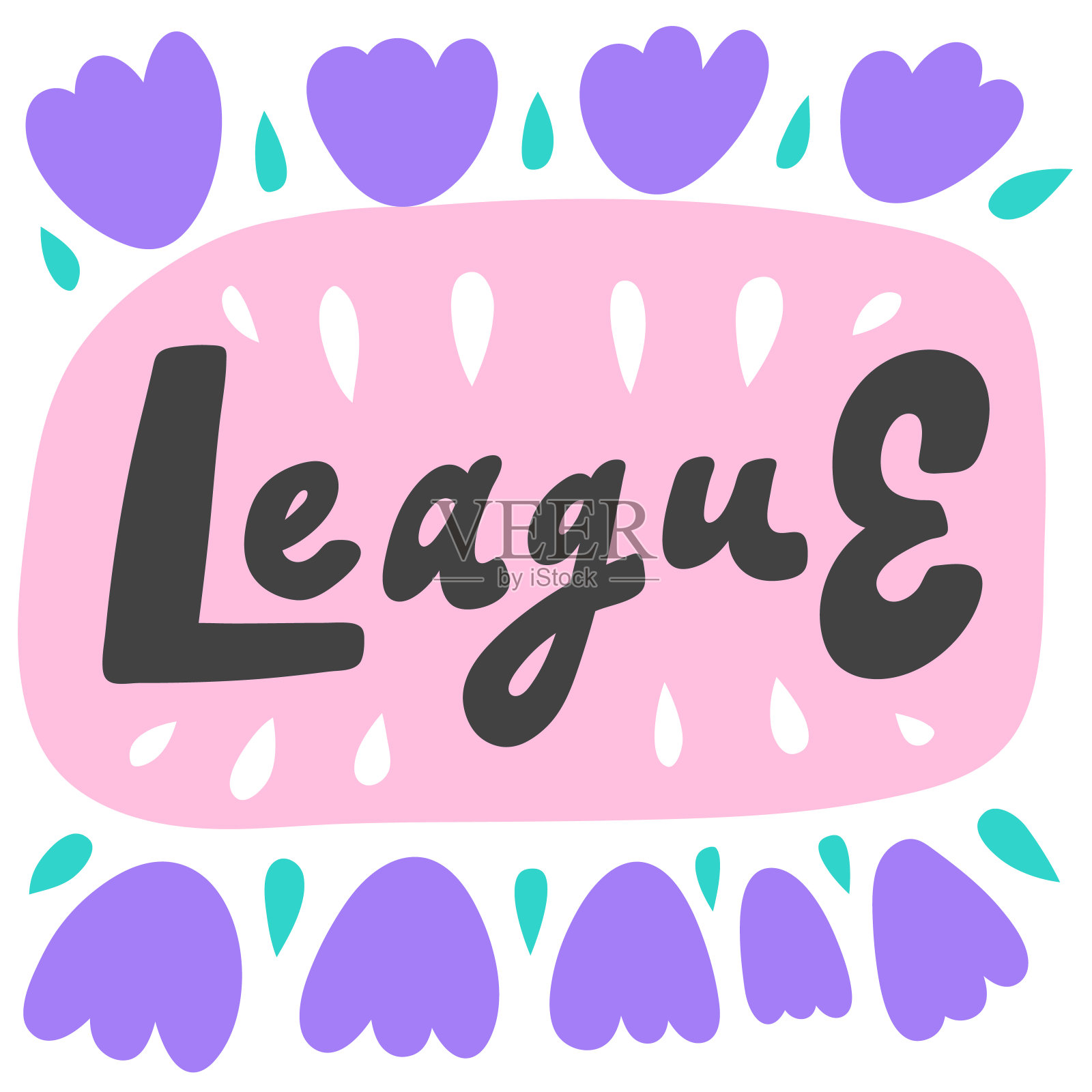 联赛。为社交媒体内容手绘字母标志插画图片素材