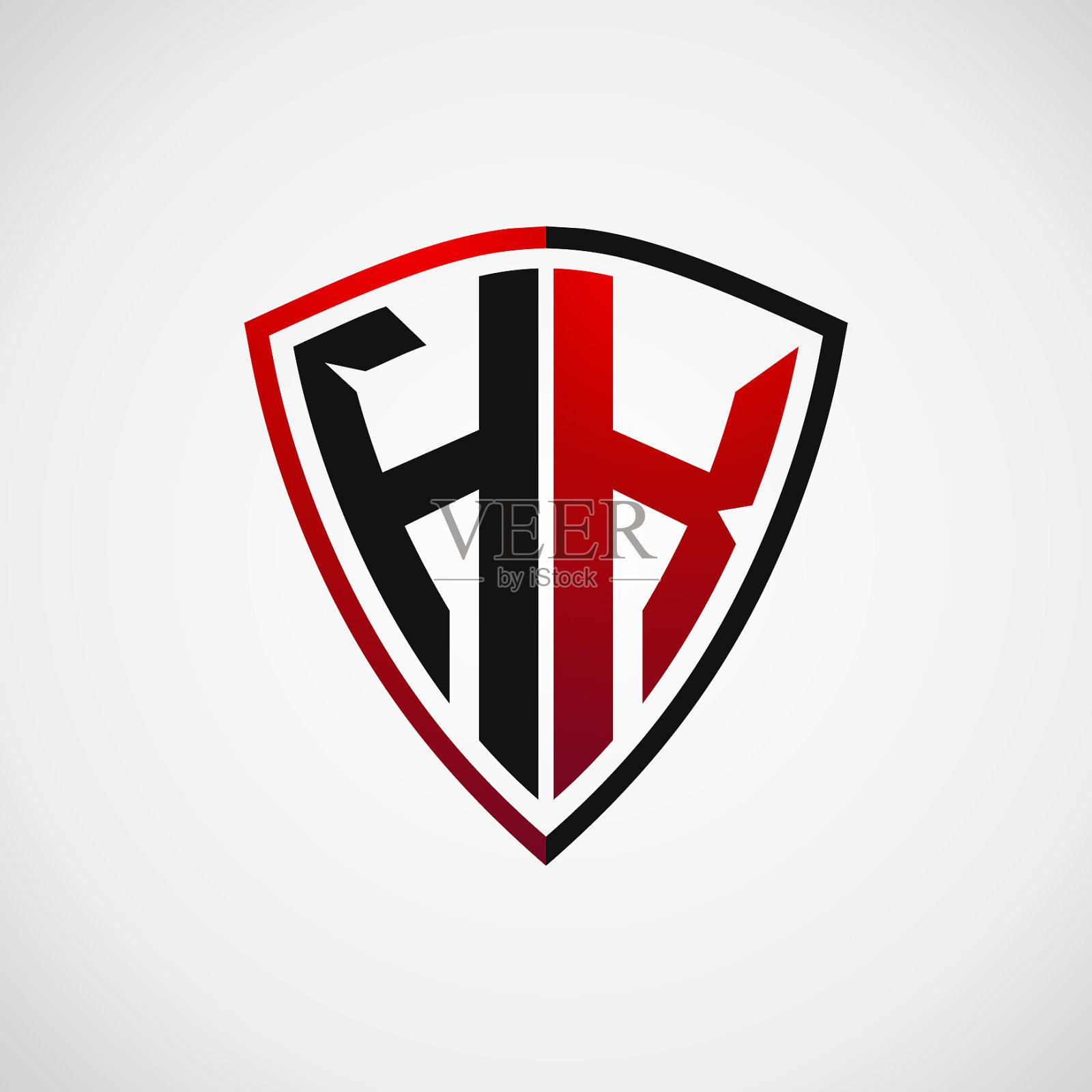 香港首字母盾标志设计现代模板插画图片素材