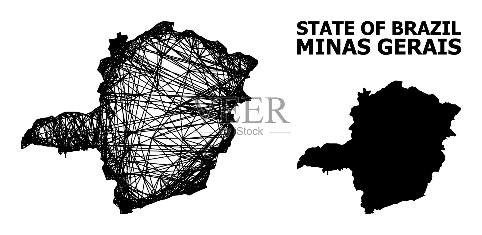 屠体地图米纳斯吉拉斯州插画图片素材