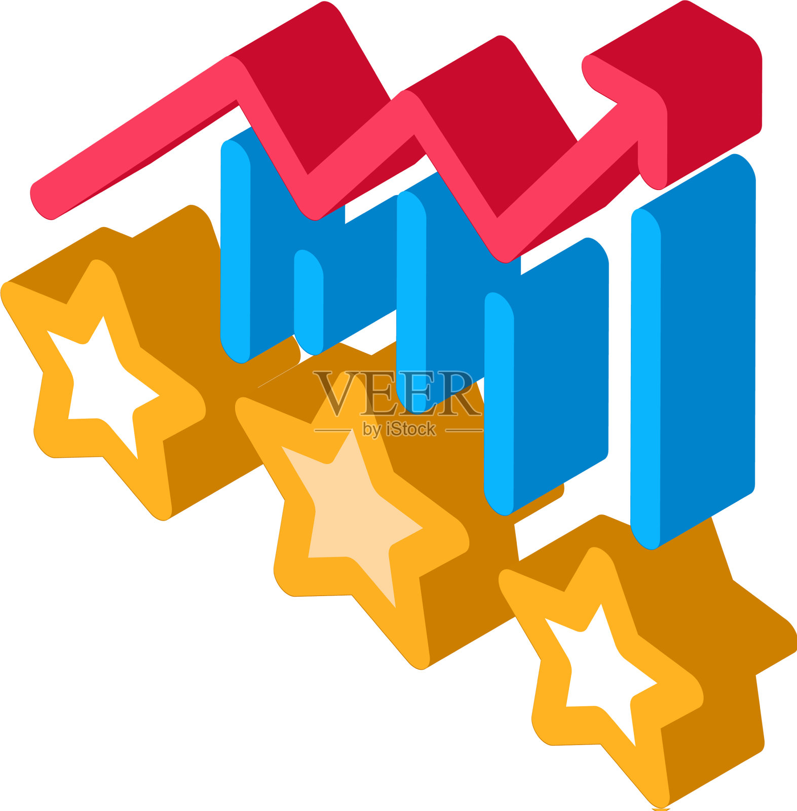 奖励星星统计等距图标图标素材