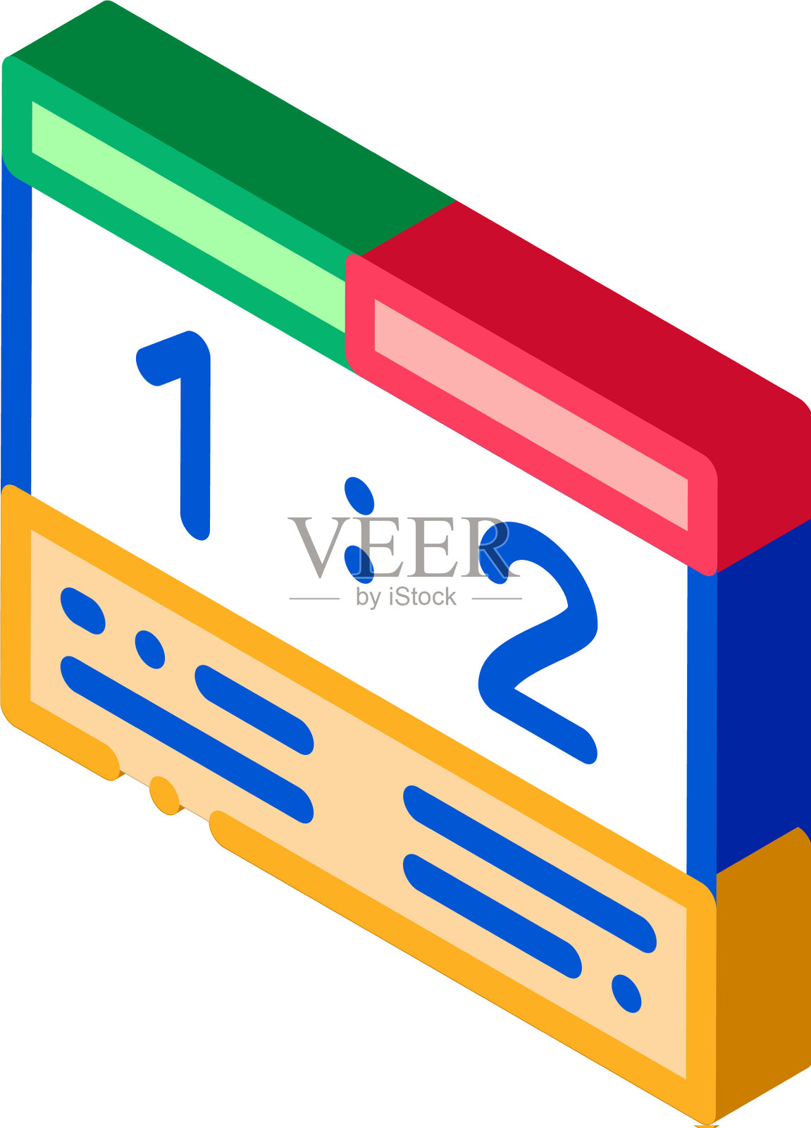 足球记分牌等距图标设计元素图片