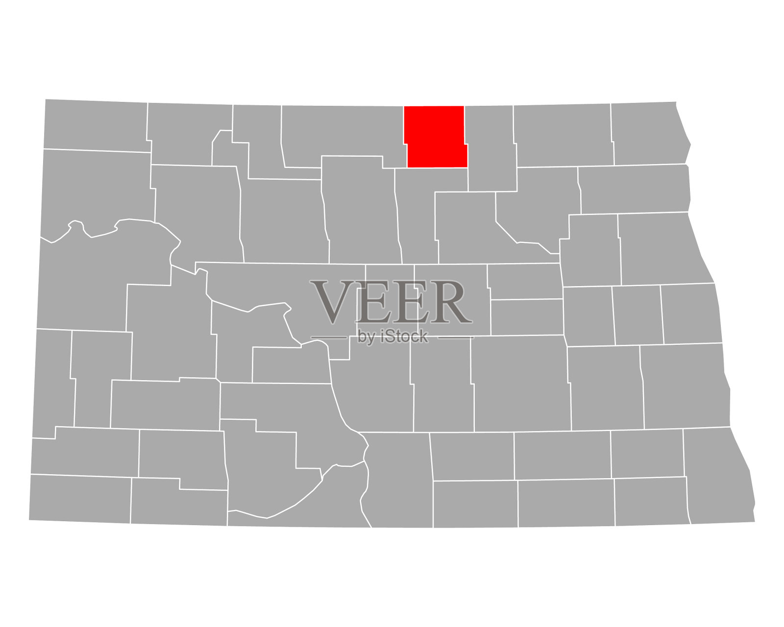 北达科他州的轮盘地图插画图片素材