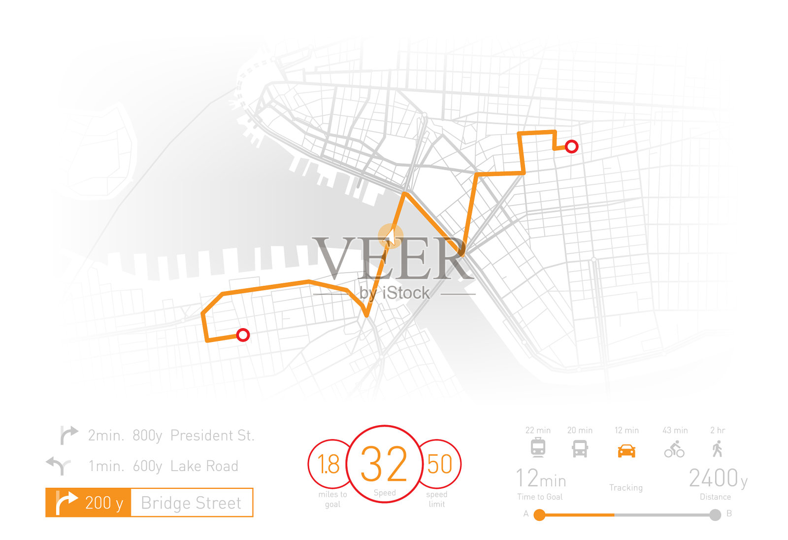 自定义导航系统插画图片素材