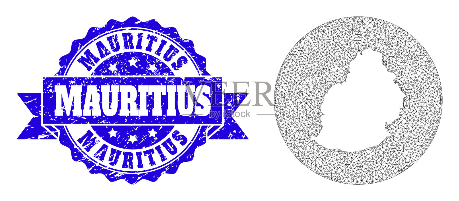 屠体网圆孔图毛里求斯岛插画图片素材