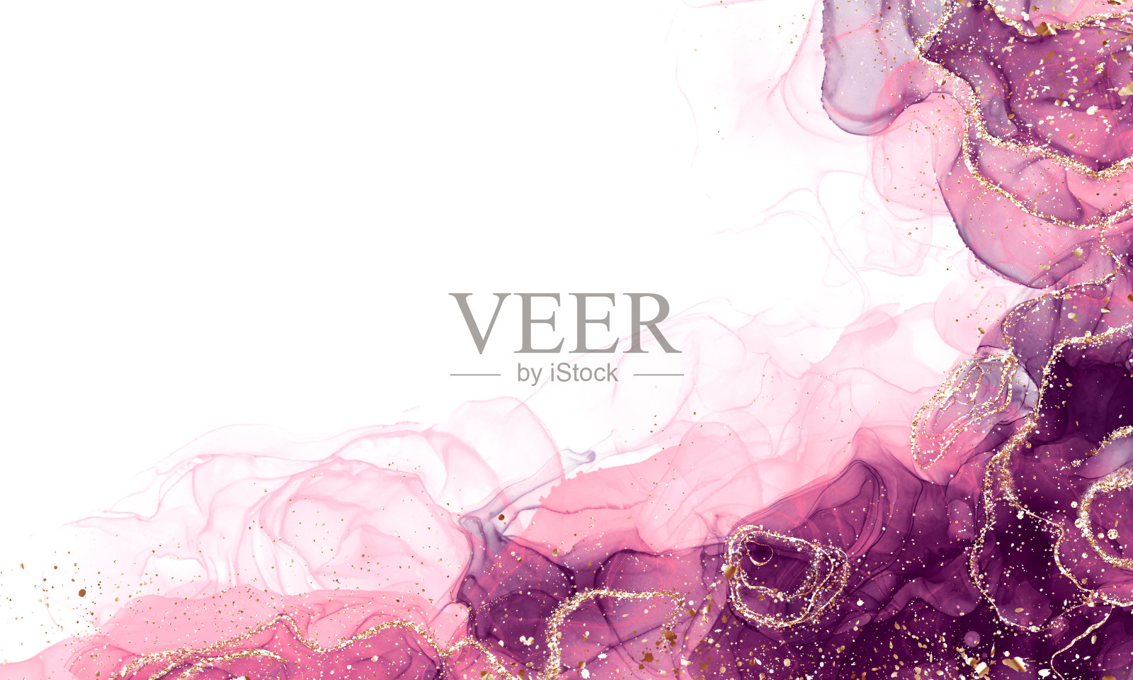 奢华酒精水墨抽象流体艺术。墨水斑点上闪烁着金色。时尚的请柬和贺卡设计。照片摄影图片