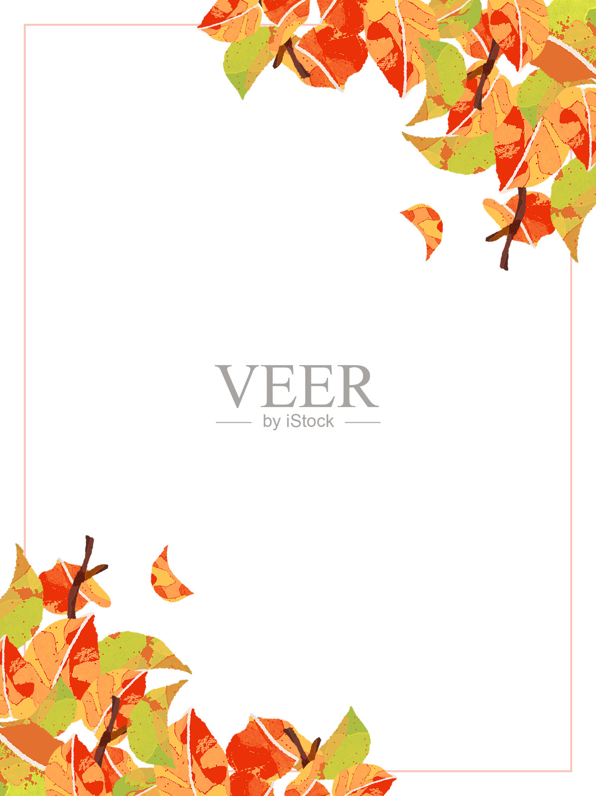 秋天的落叶/秋天/植物帧/背景(向量)设计元素图片