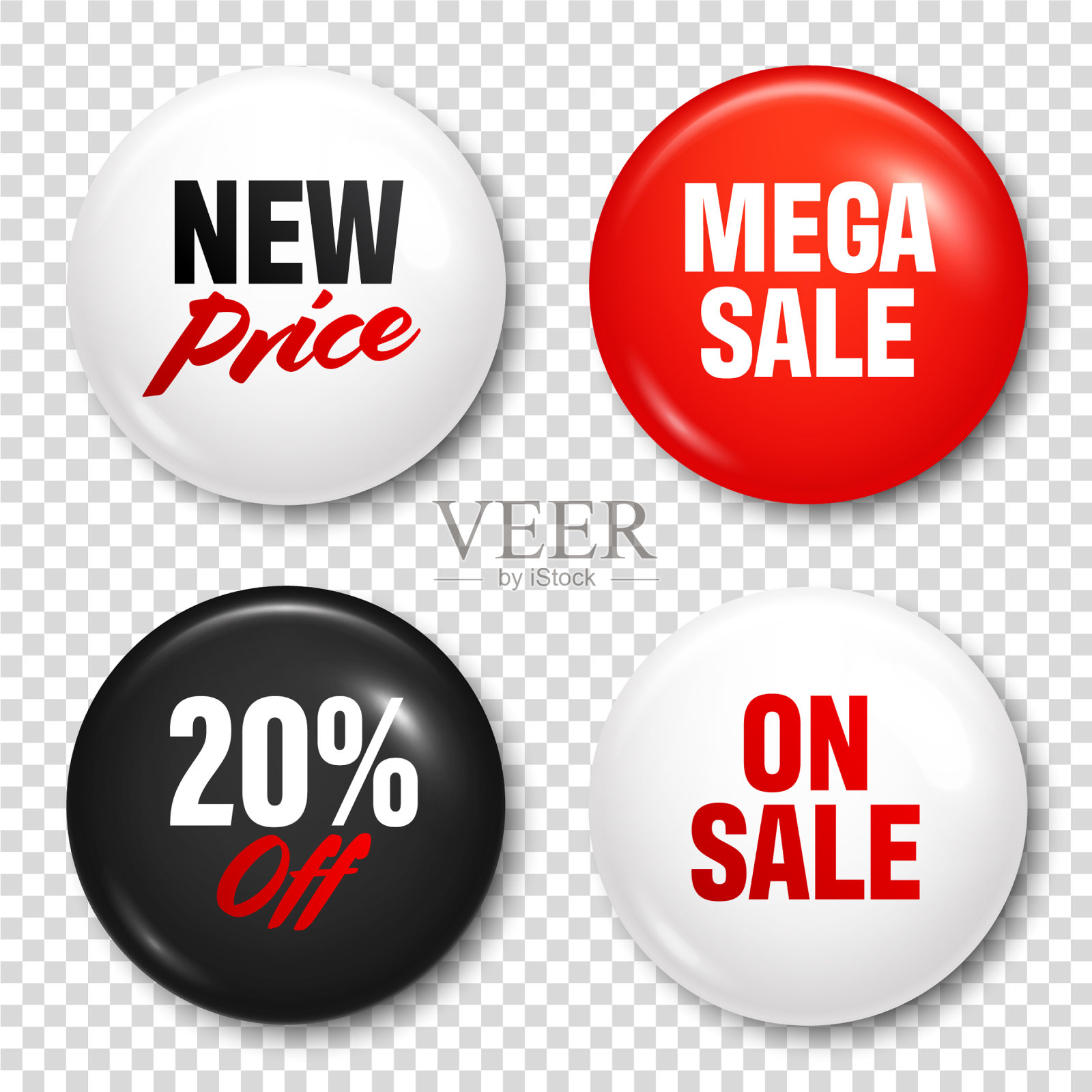 现实徽章与文本产品推广图标素材