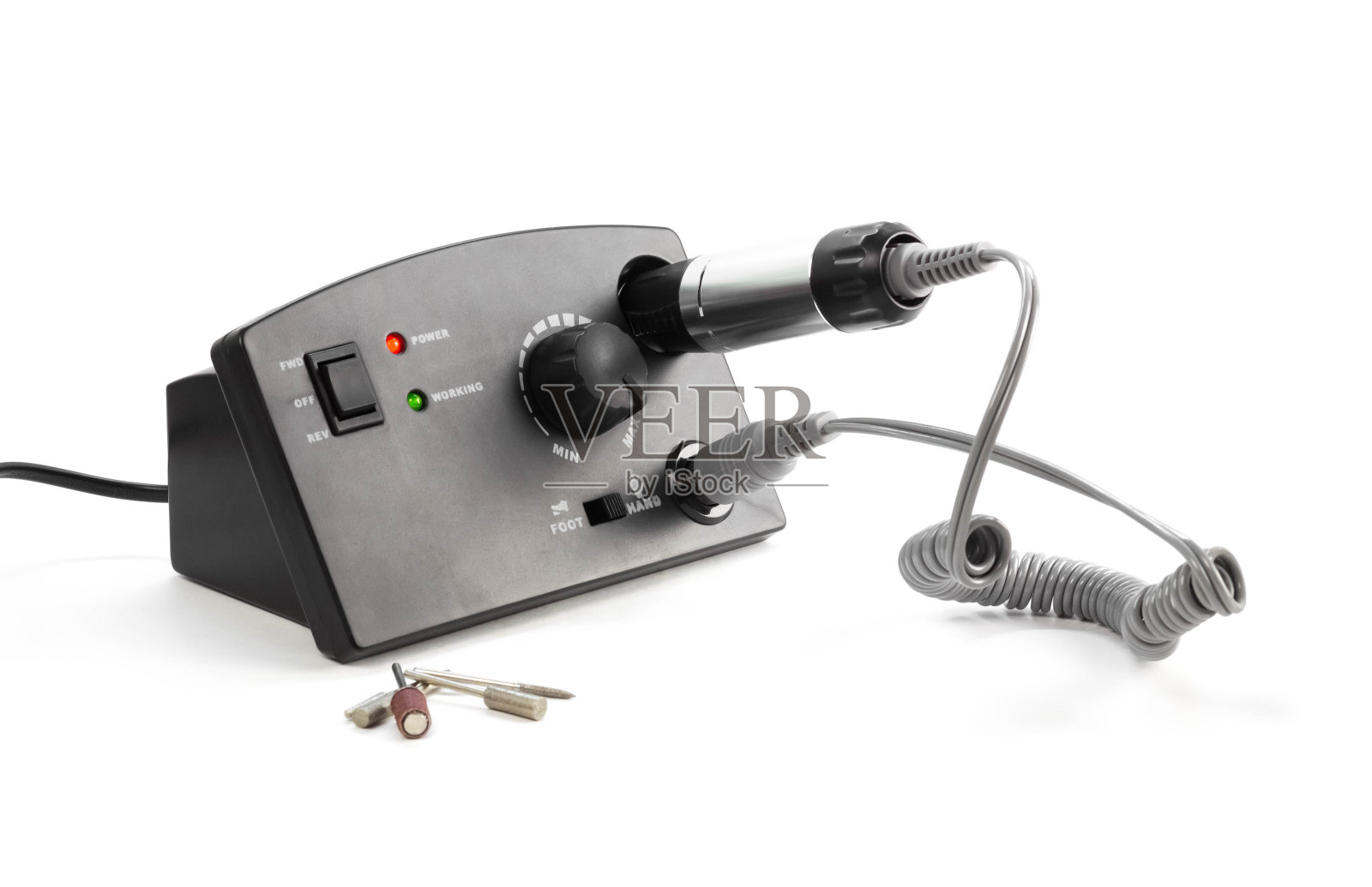 美甲机器。关闭了。孤立在白色背景上照片摄影图片