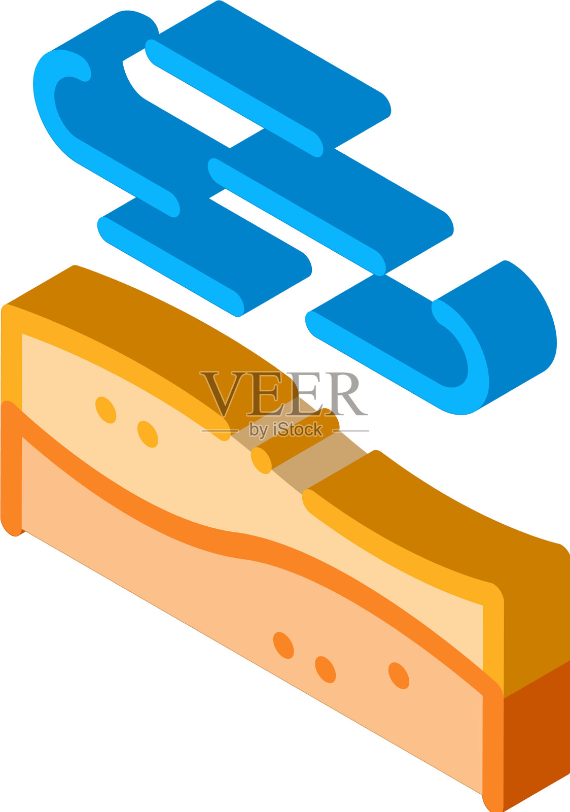 沙漠风等距图标设计元素图片