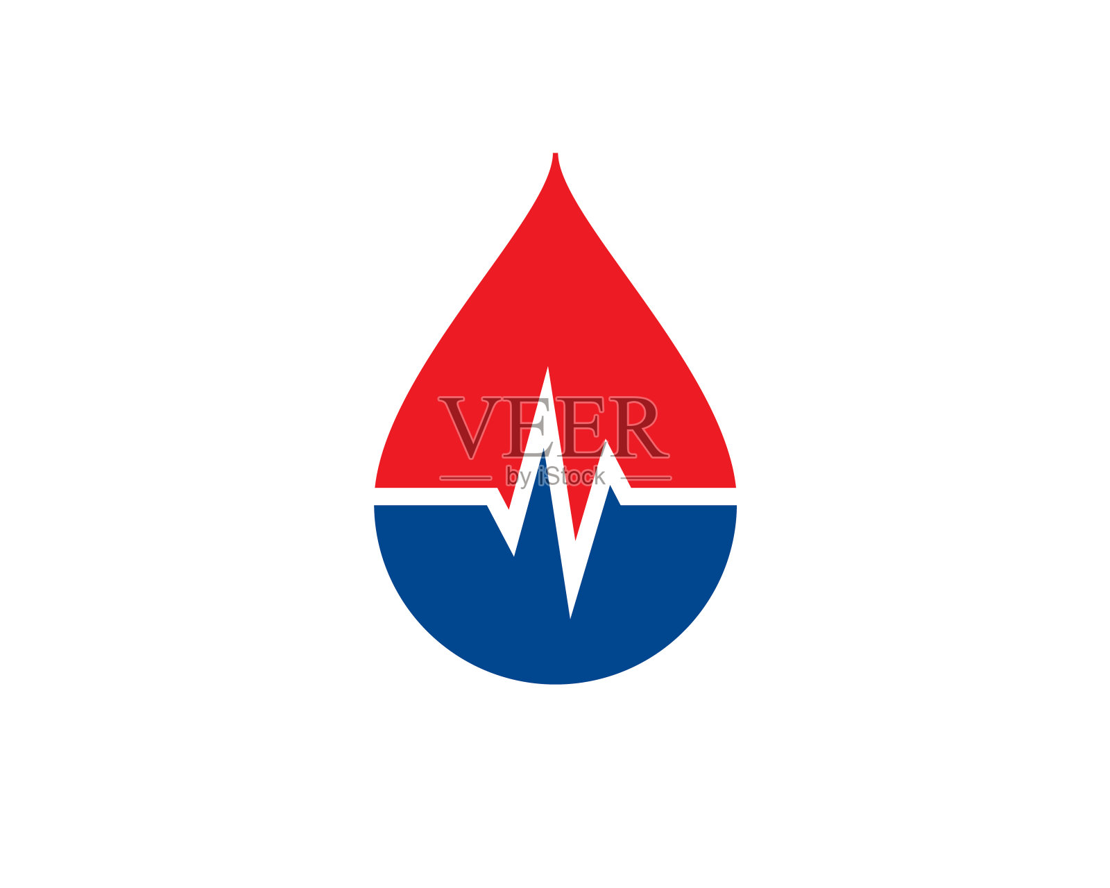 血滴与心电图插画图片素材