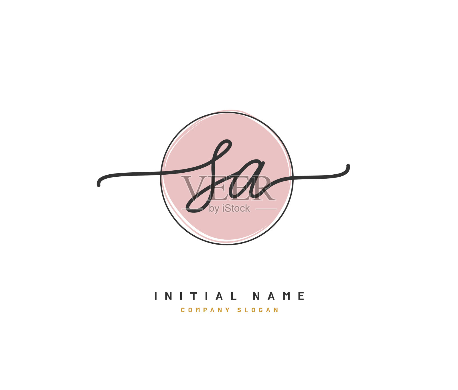 S sa美初始标识手写标识的插画图片素材