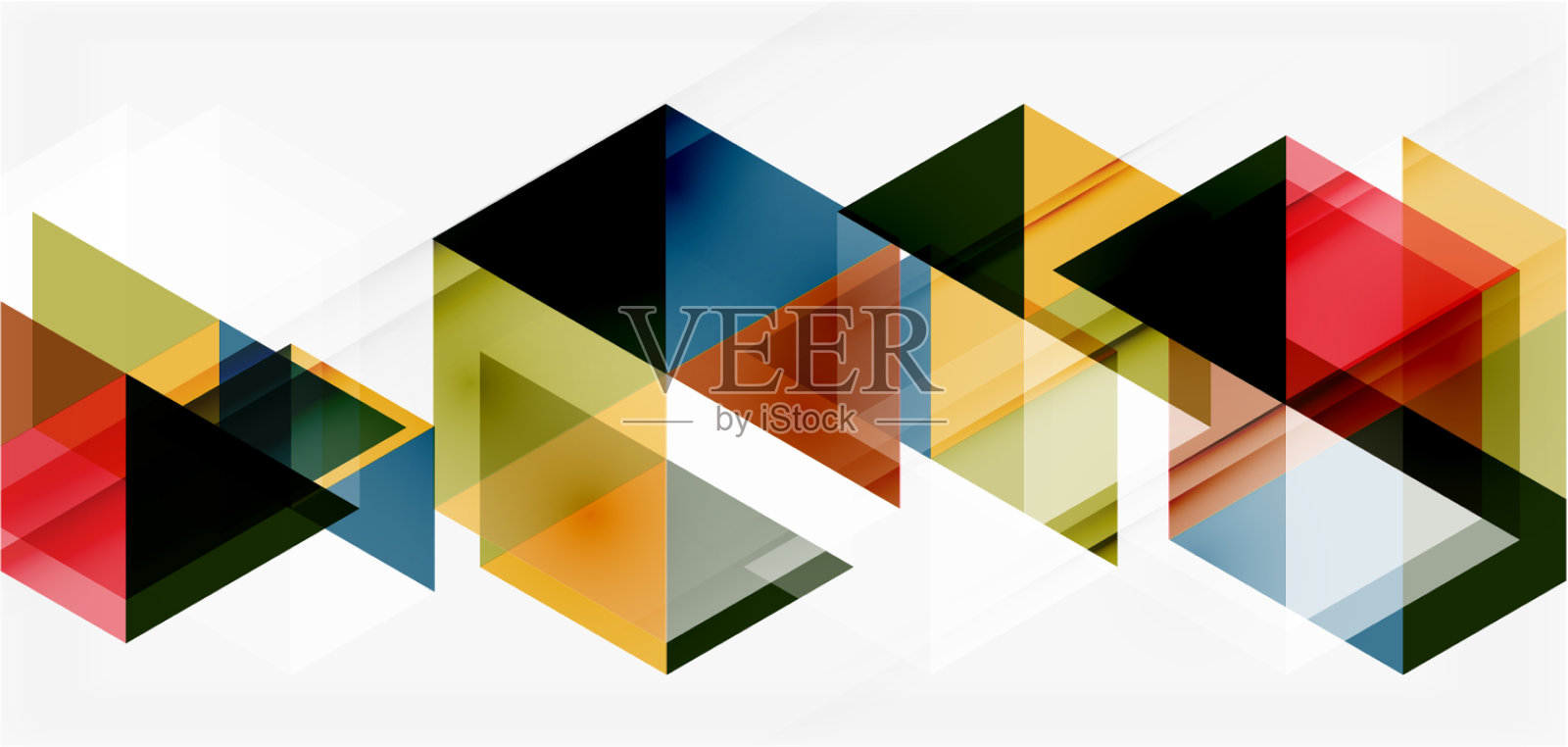 几何抽象背景马赛克三角形和插画图片素材