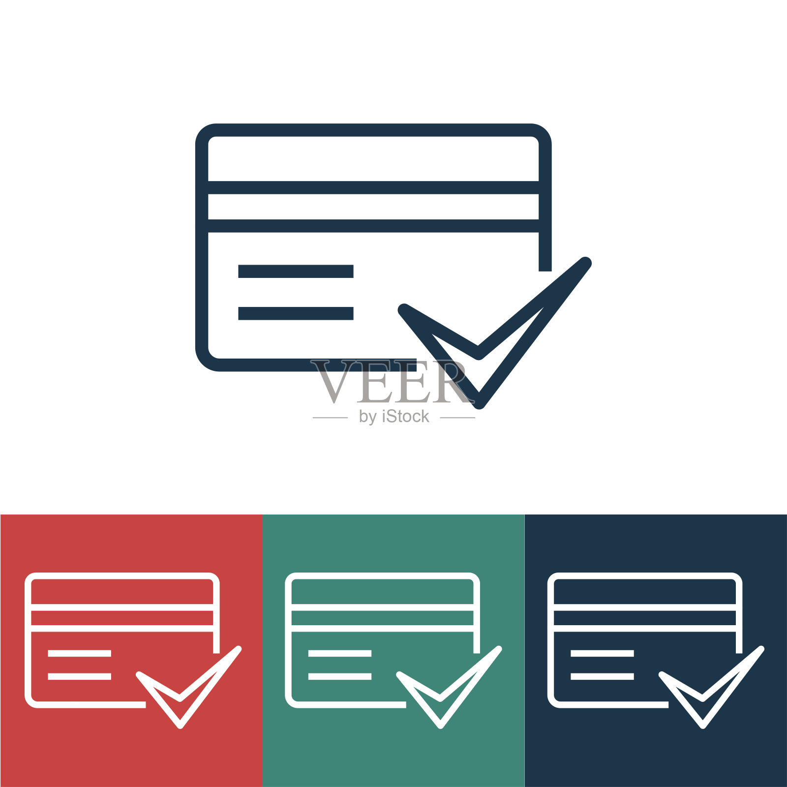 线性矢量图标与工作信用卡图标素材