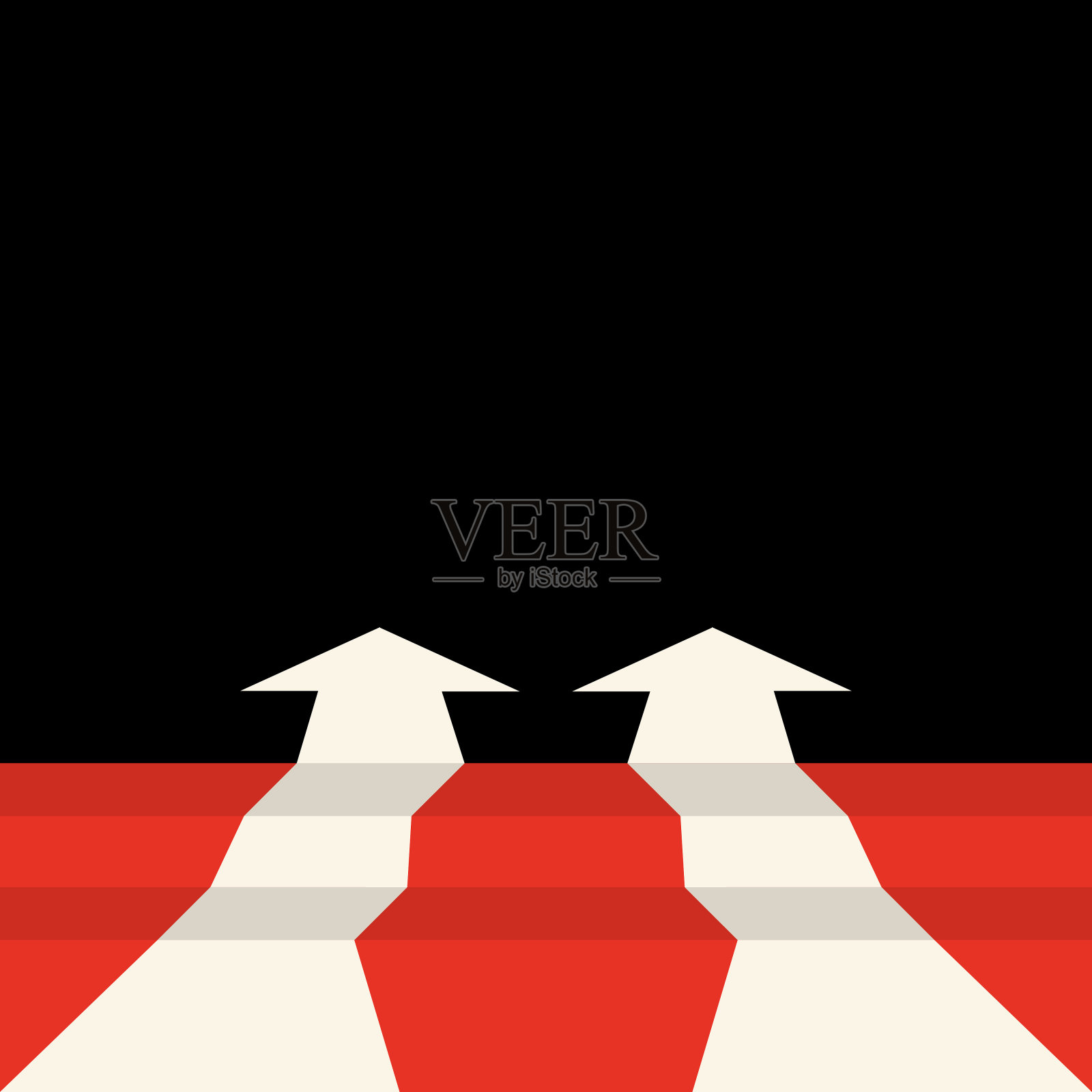 经营理念。在发展中寻找机遇，战胜困难。极简主义的设计。向量插画图片素材