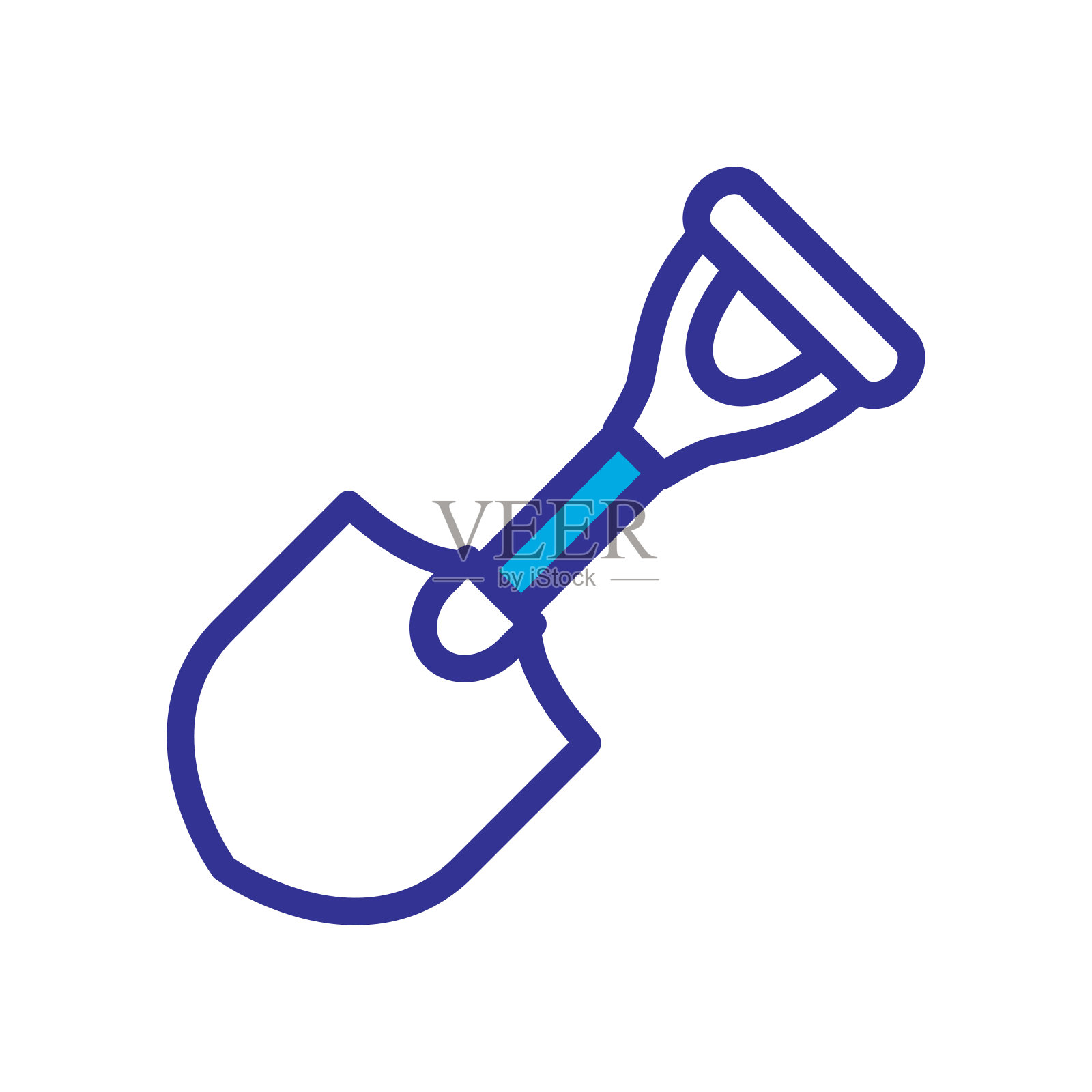 铲子图标矢量设计的潮流插画图片素材