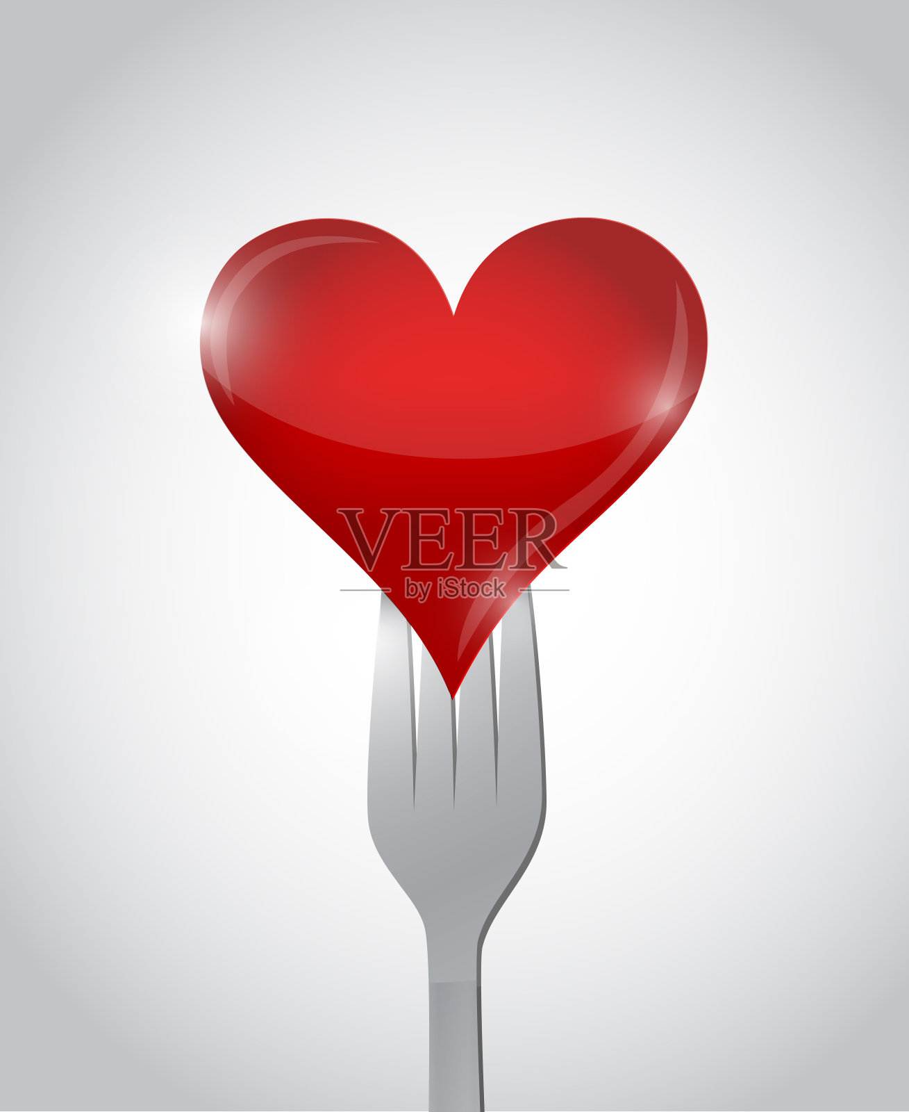 叉子和心脏插图设计插画图片素材