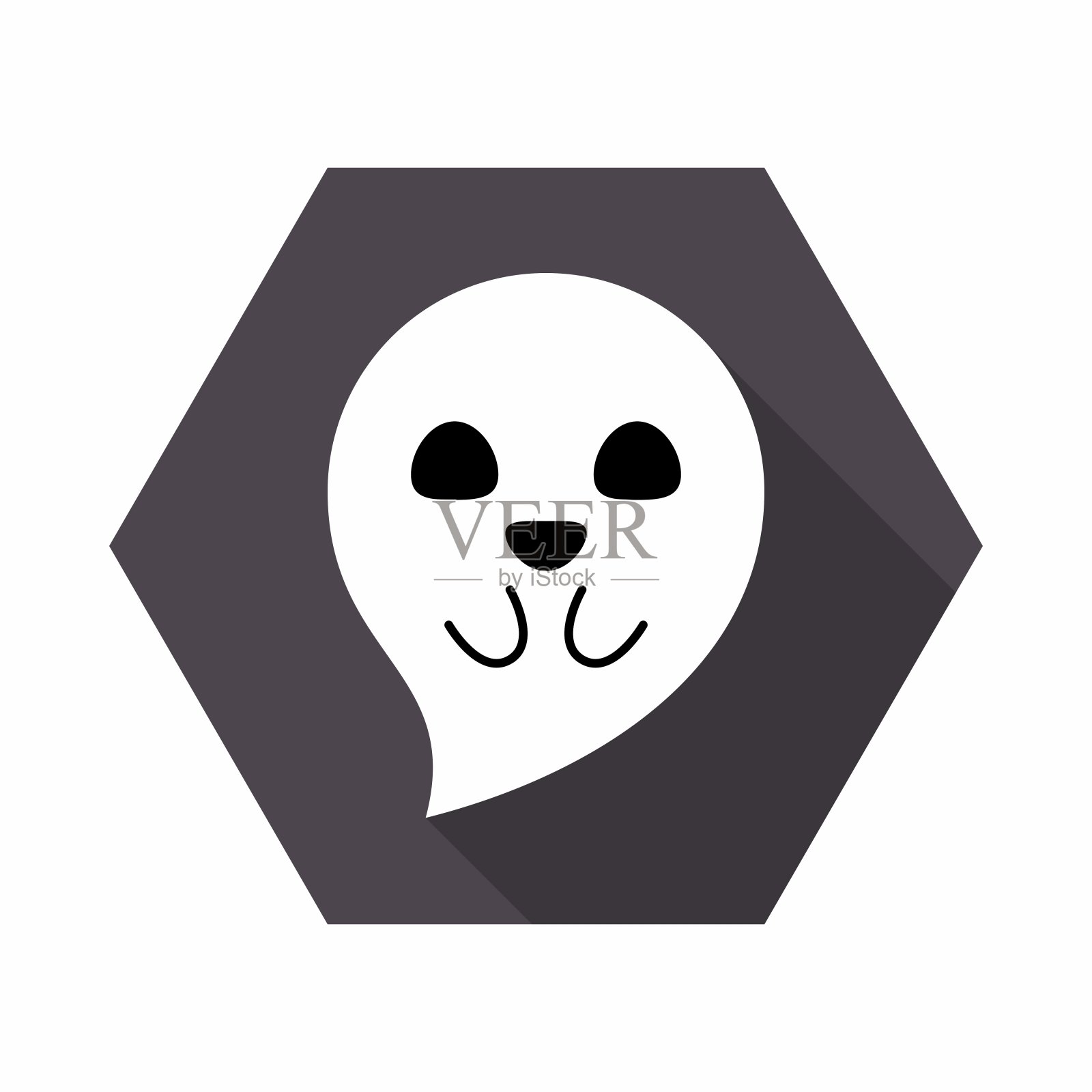 万圣节鬼，吓人或可爱的卡通鬼，万圣节假日。插画图片素材