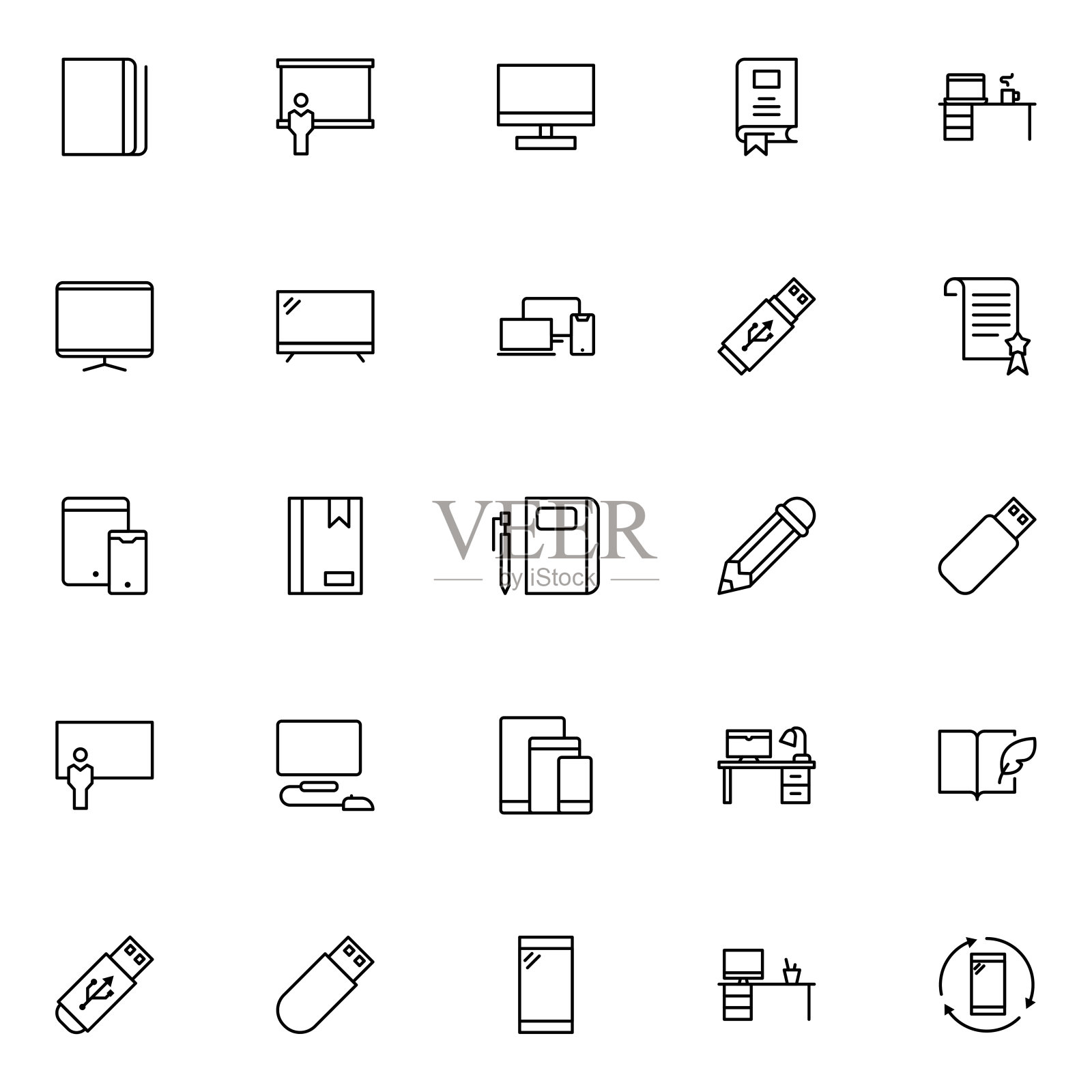 在线教育图标集图标素材
