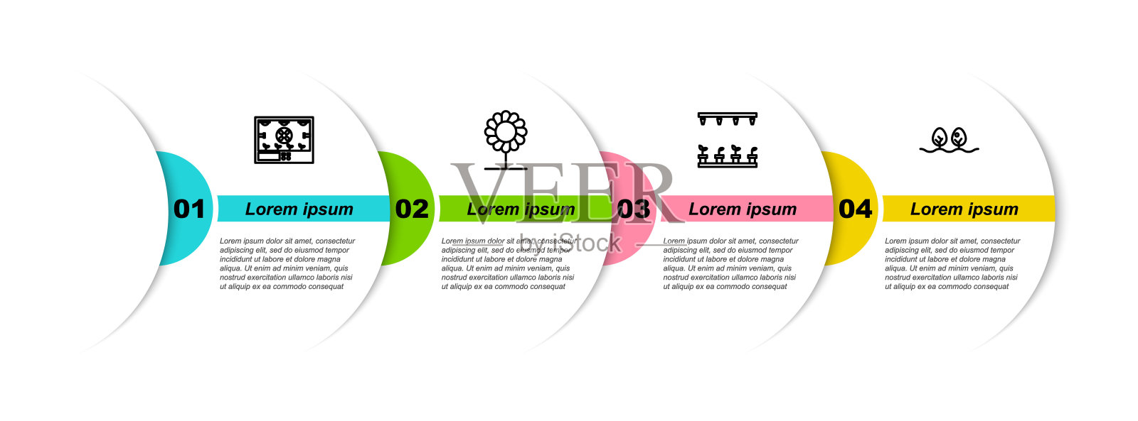 集智能种田技术、花卉、自动喷灌、植物配套。业务信息模板。向量设计模板素材