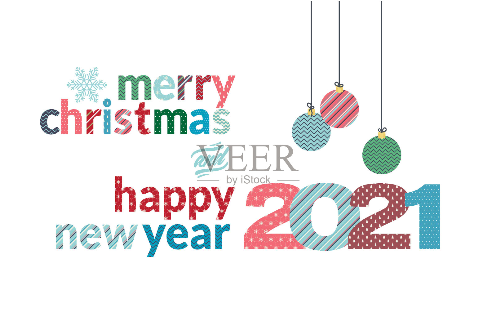 圣诞快乐，2021年新年快乐插画图片素材