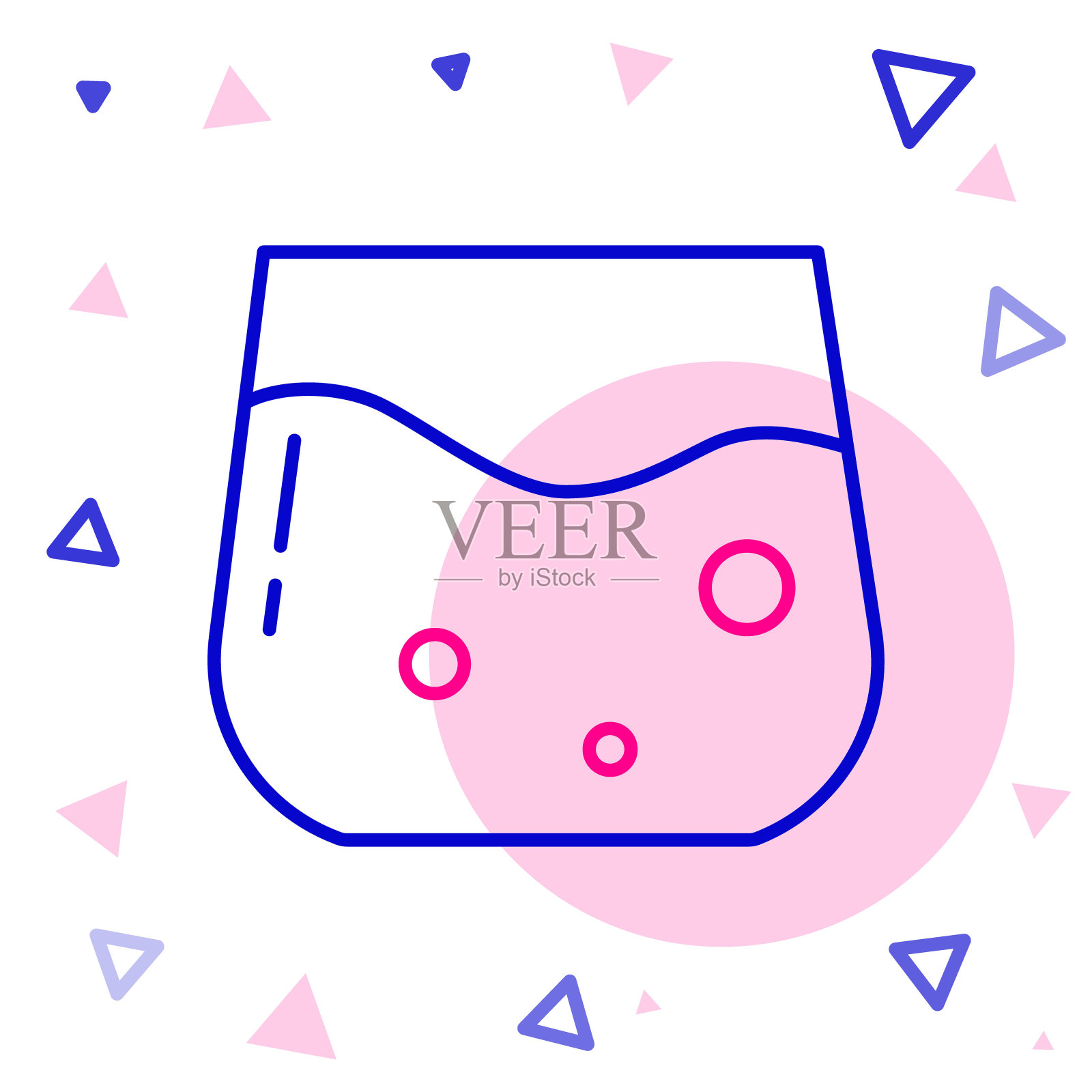 Line Glass的威士忌图标孤立在白色背景。色彩斑斓的轮廓的概念。向量插画图片素材