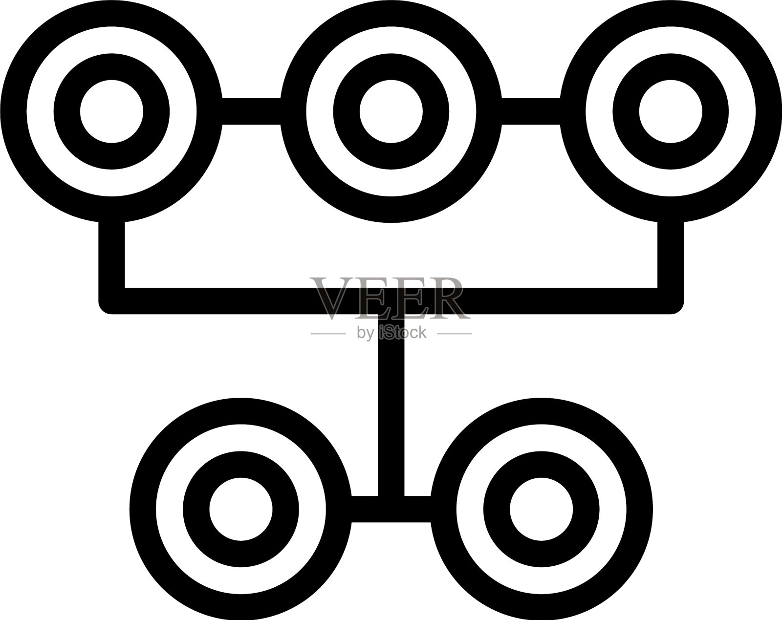 汽车轮胎配件图标轮廓风格插画图片素材