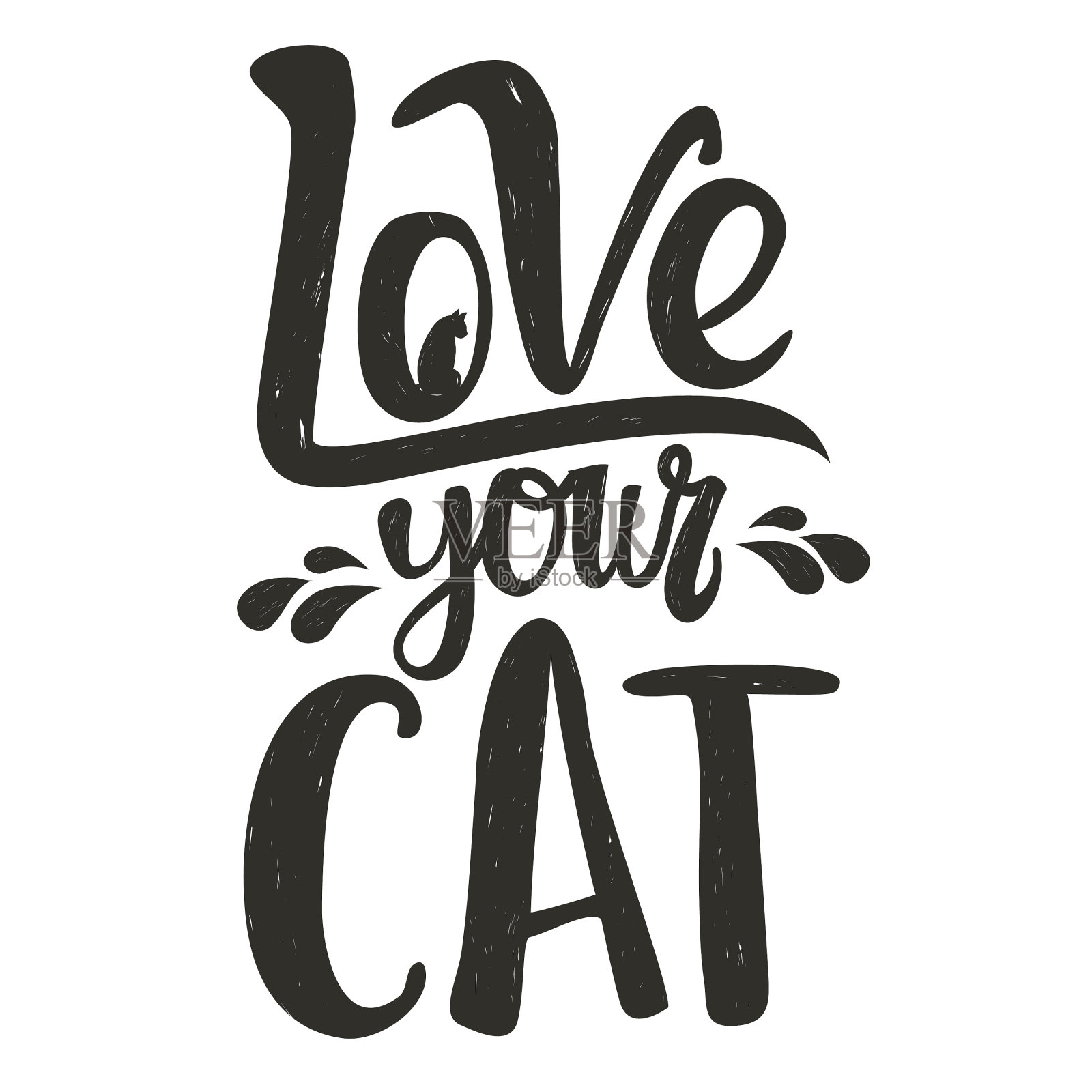 家养动物的复古涂鸦风格设计元素图片