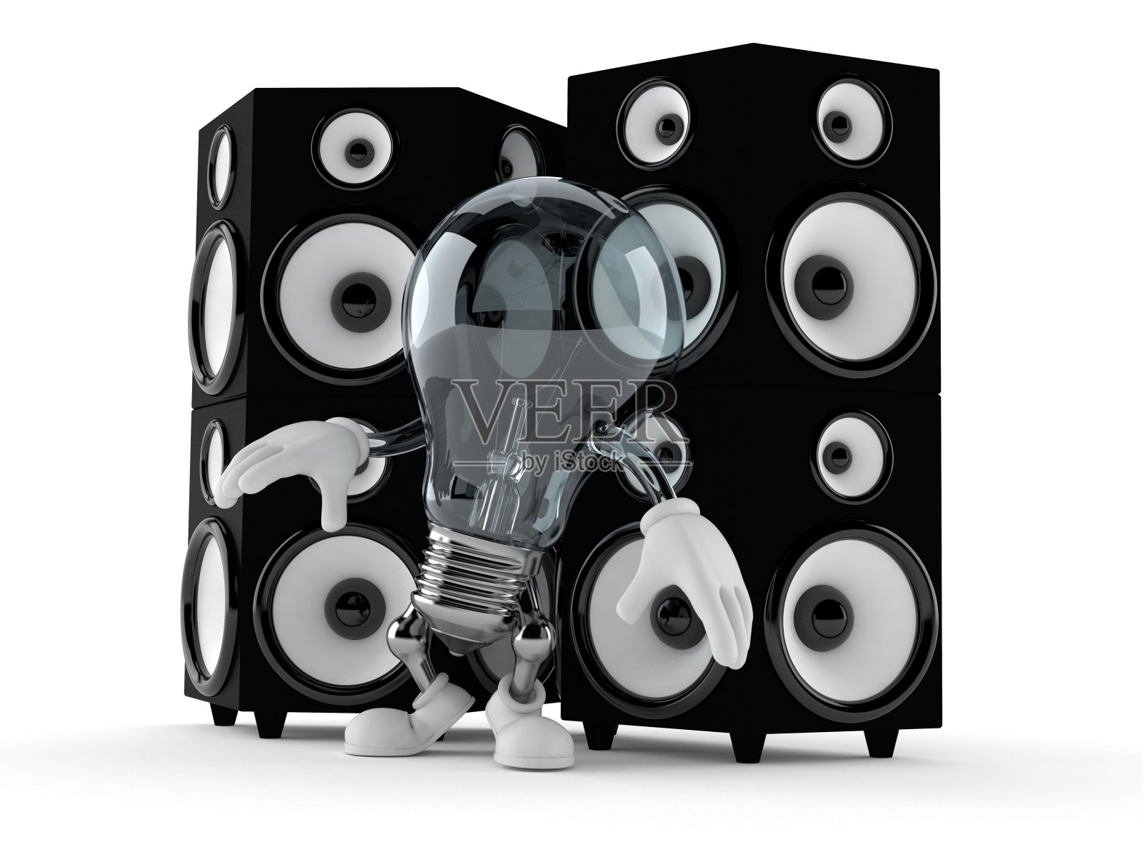 带有大喇叭的灯泡特性照片摄影图片