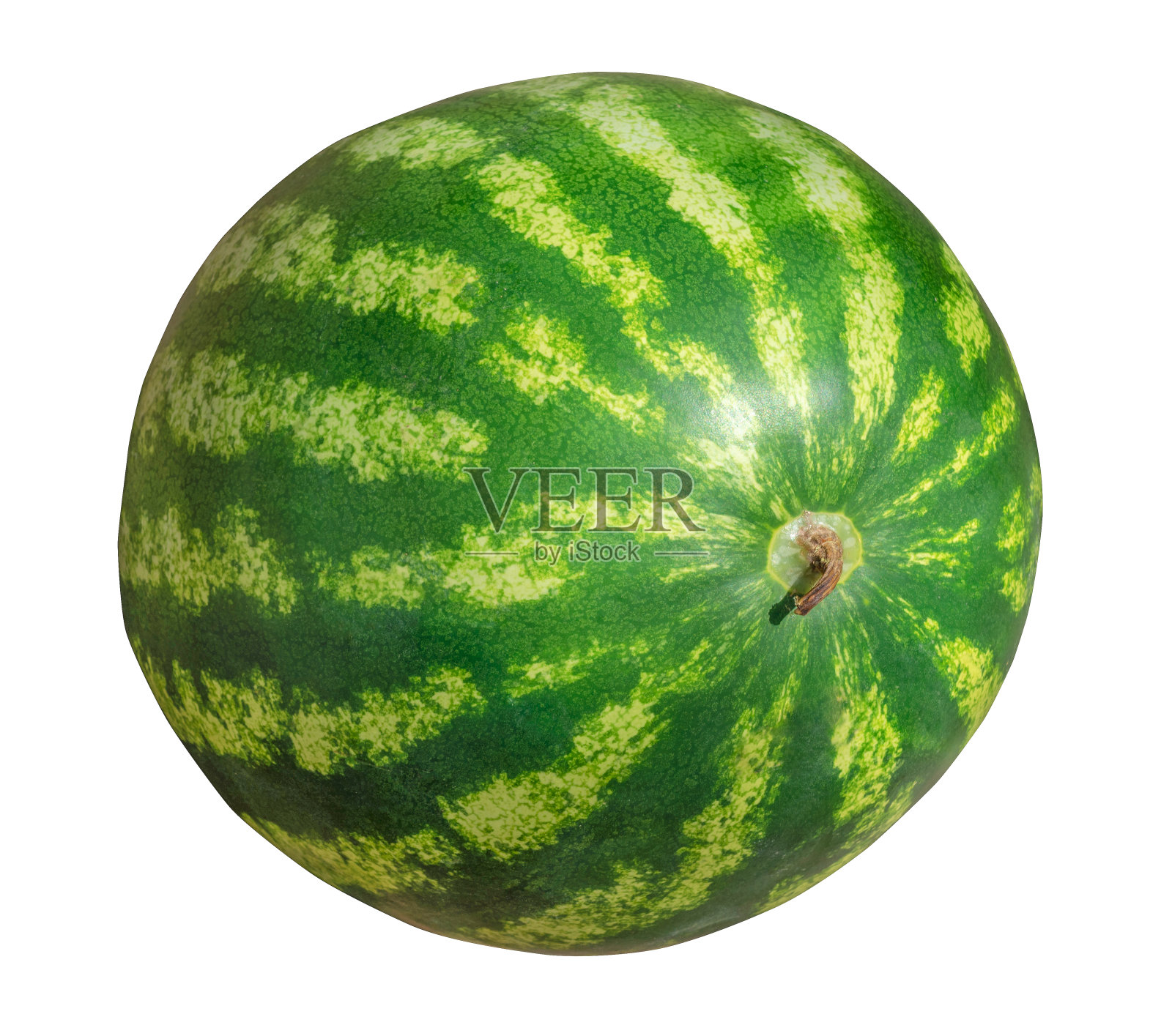 西瓜果实孤立在白色背景上。照片摄影图片