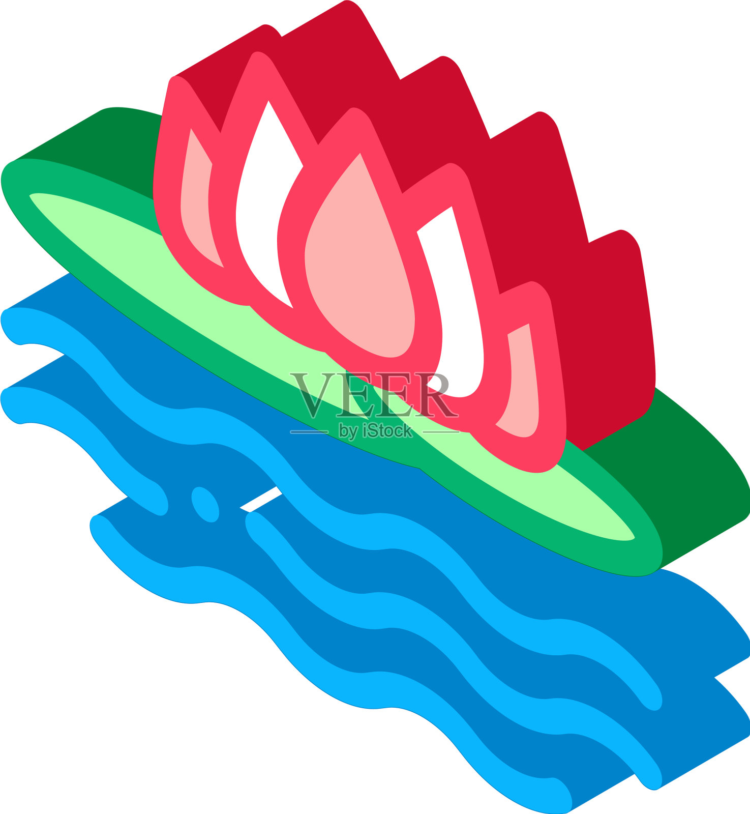 莲花国泰国花等距图标设计元素图片