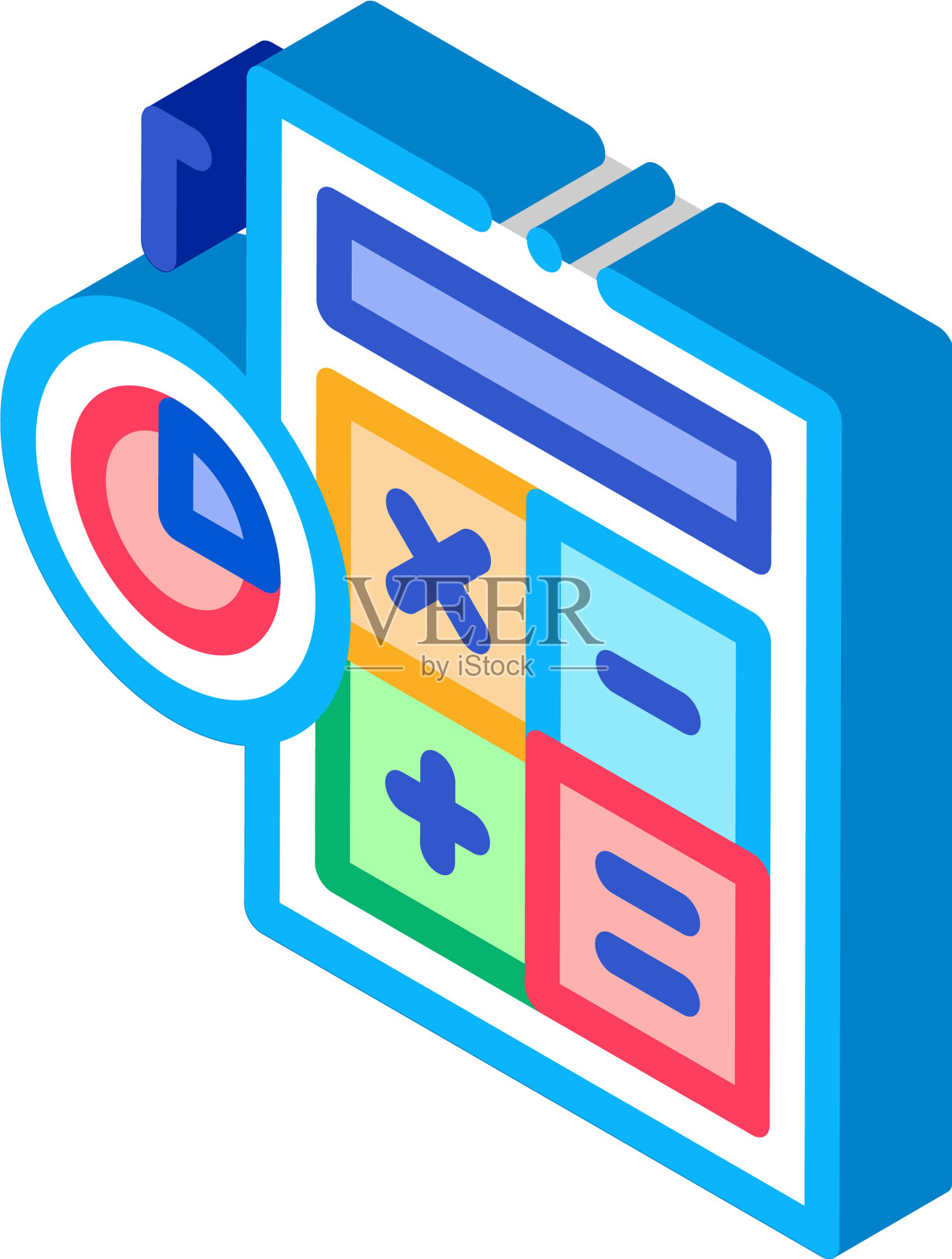 计算器统计学家等距图标设计元素图片