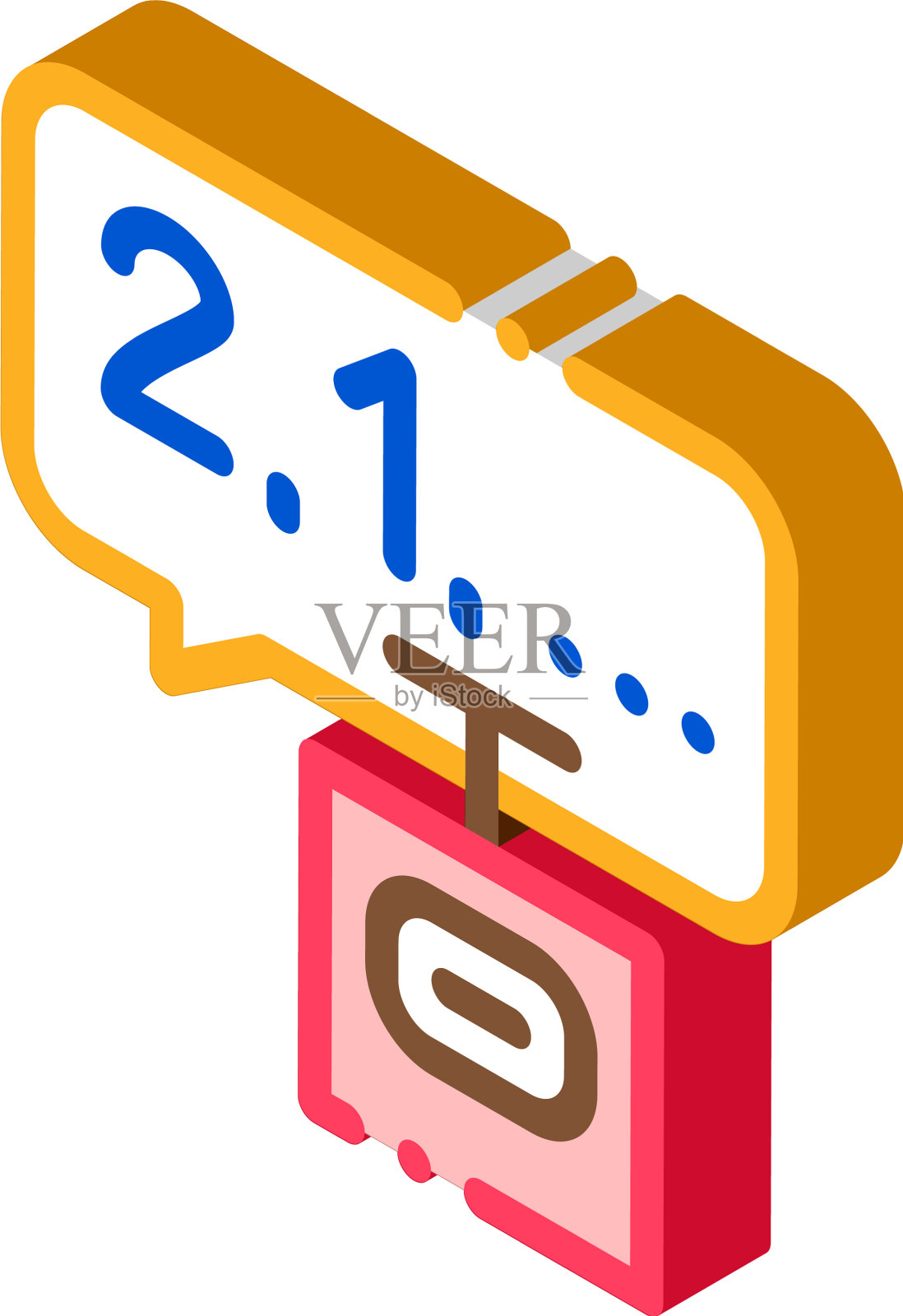 倒计时爆炸等距图标设计元素图片