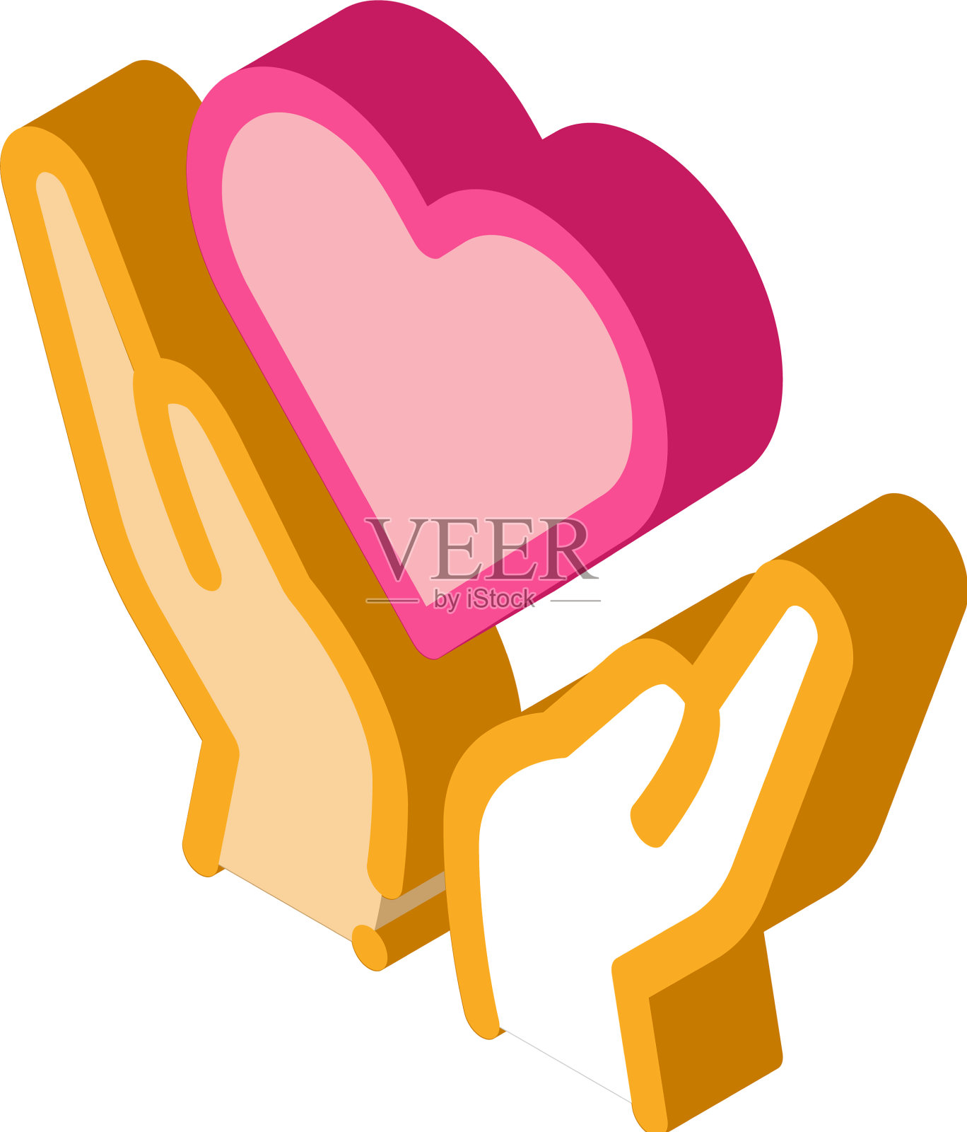 手握心等距图标设计元素图片