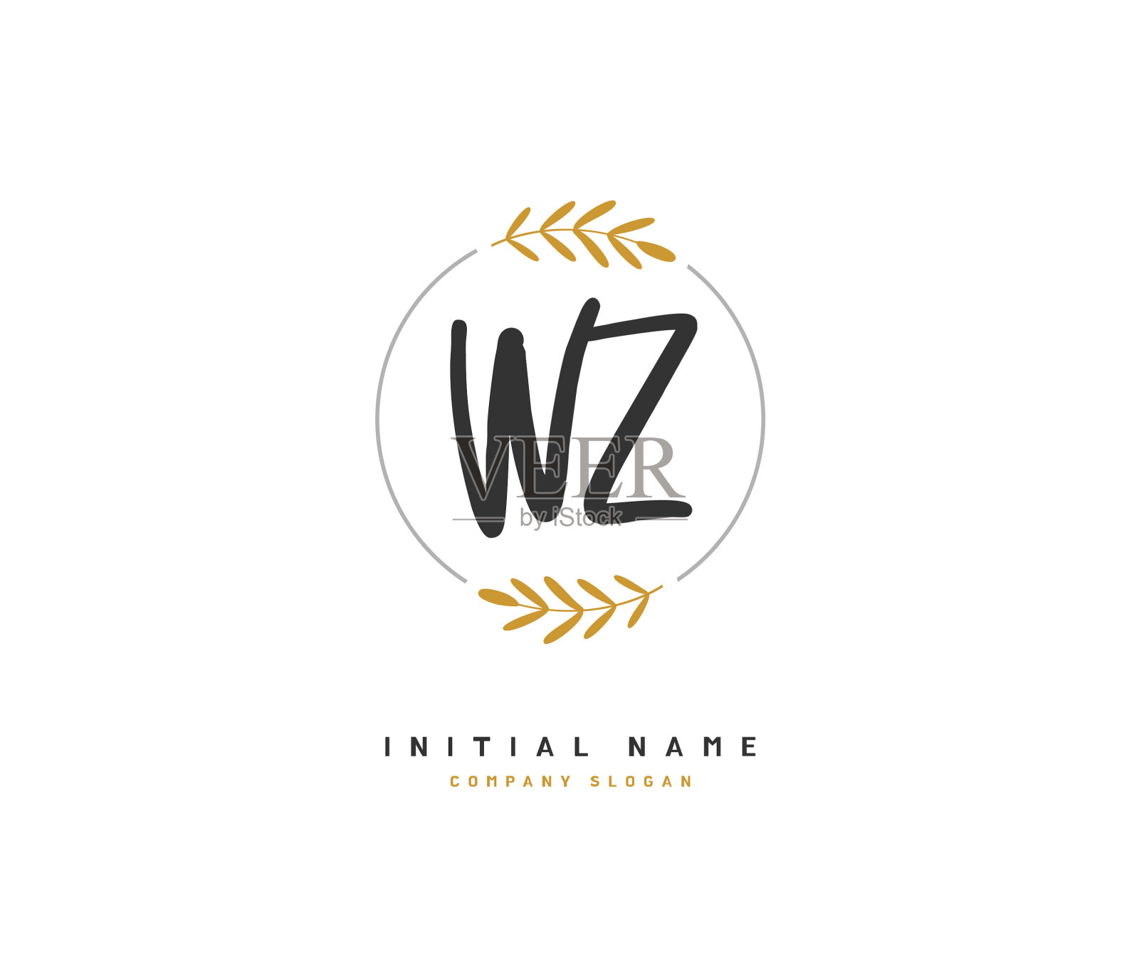 wz wz美最初的logo手写logo插画图片素材