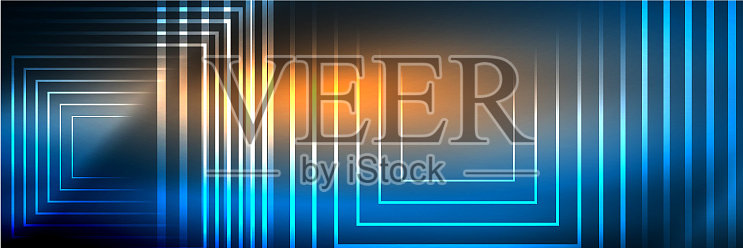 闪亮的霓虹灯发光的技术线高科技插画图片素材