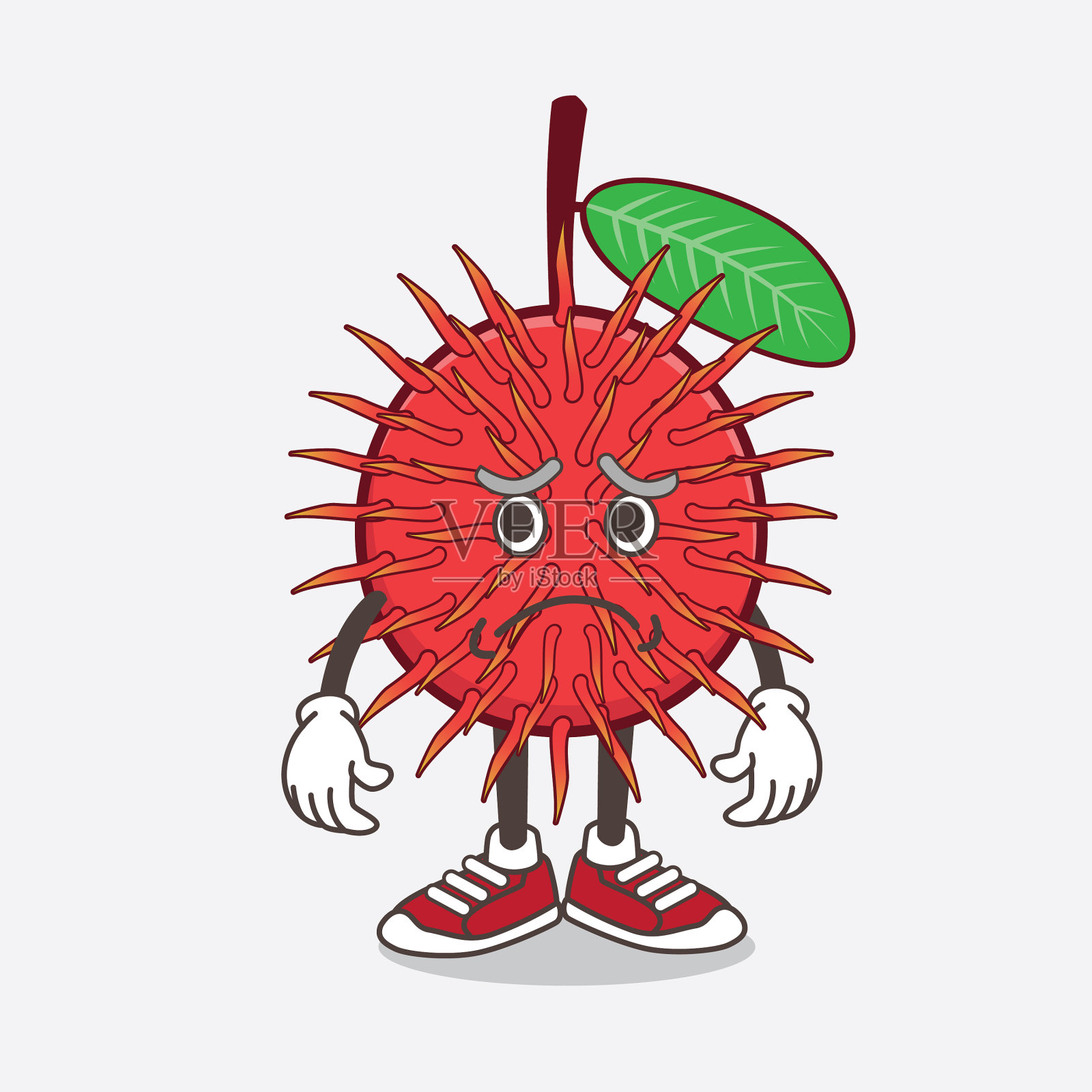 红毛丹水果卡通吉祥物有一个插画图片素材