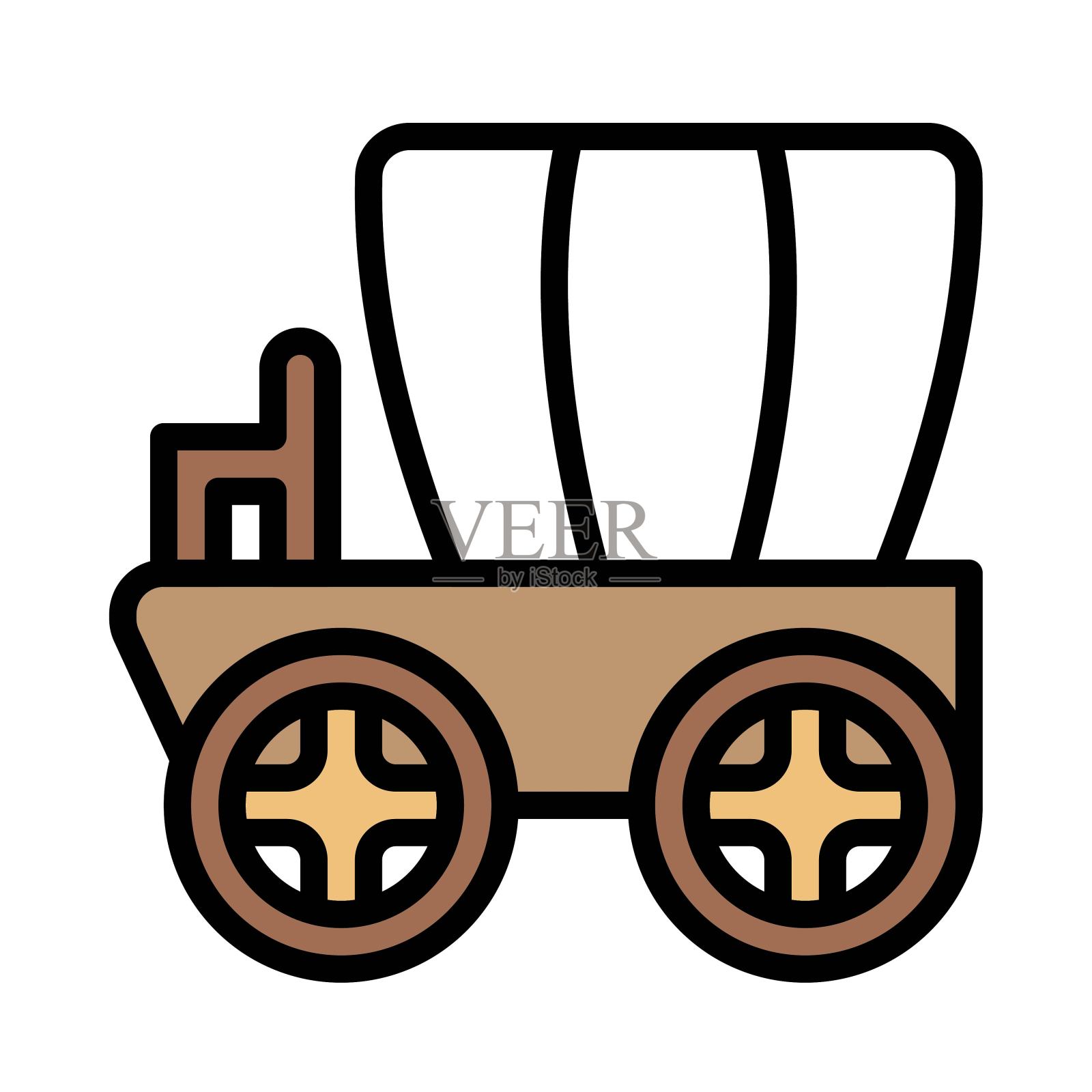 马车图标，感恩节相关的向量插画图片素材