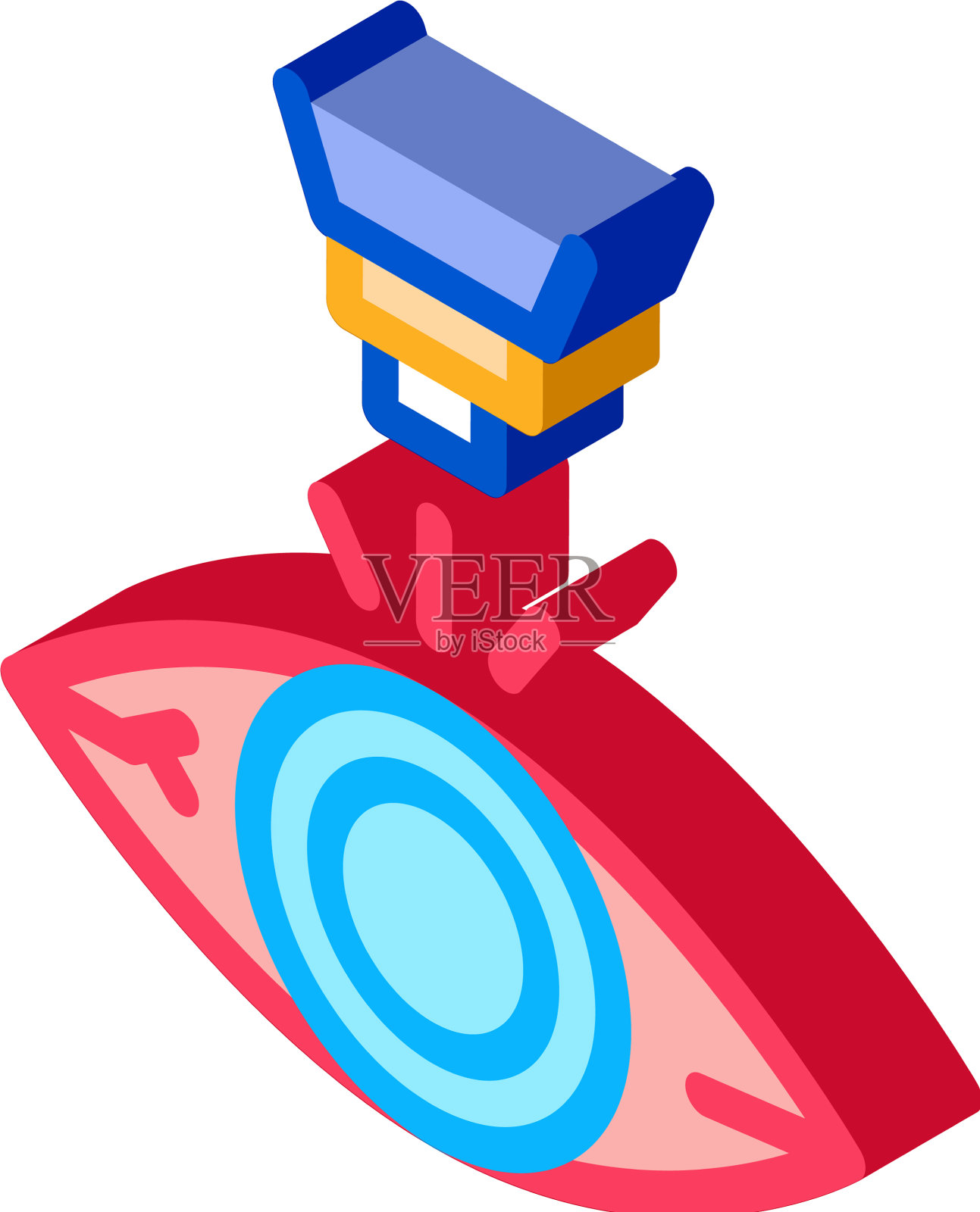 激光眼治疗等距图标设计元素图片