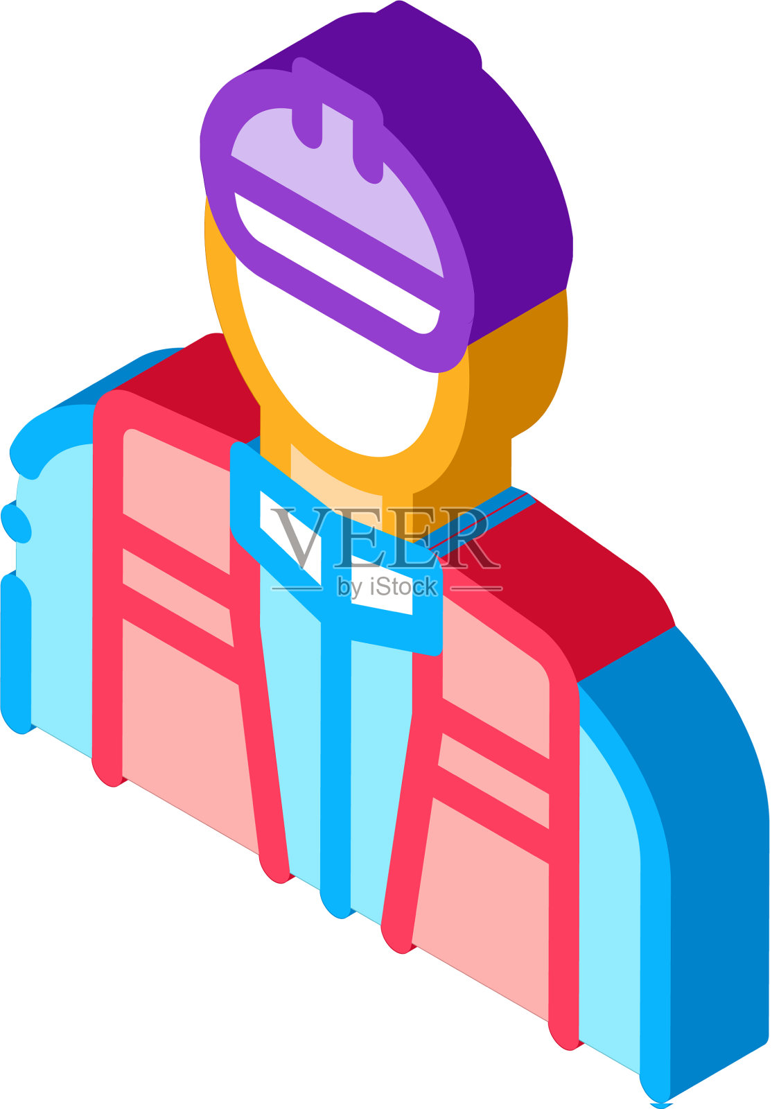 工人修理工等距图标设计元素图片