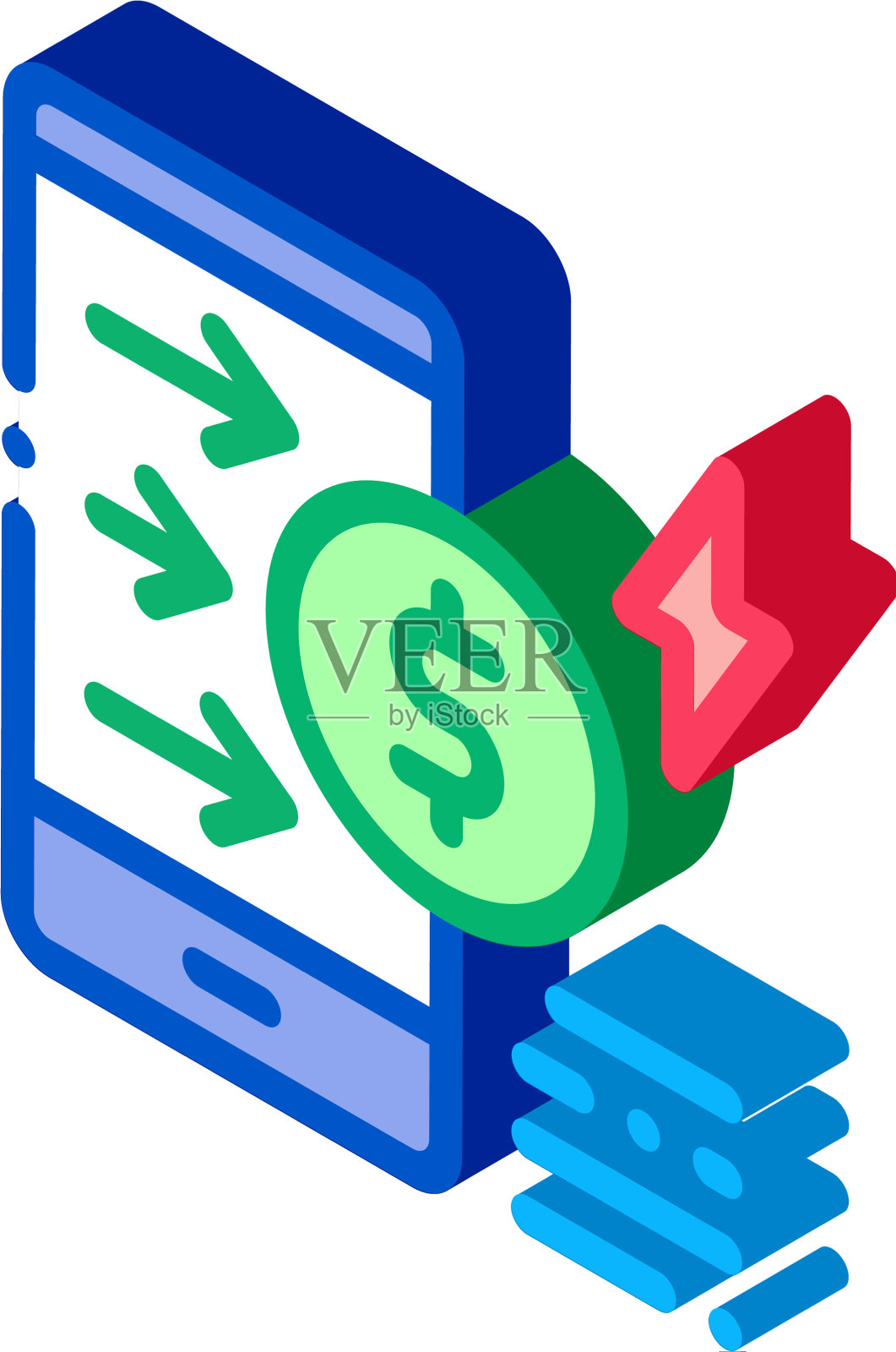 转账电话等距图标设计元素图片