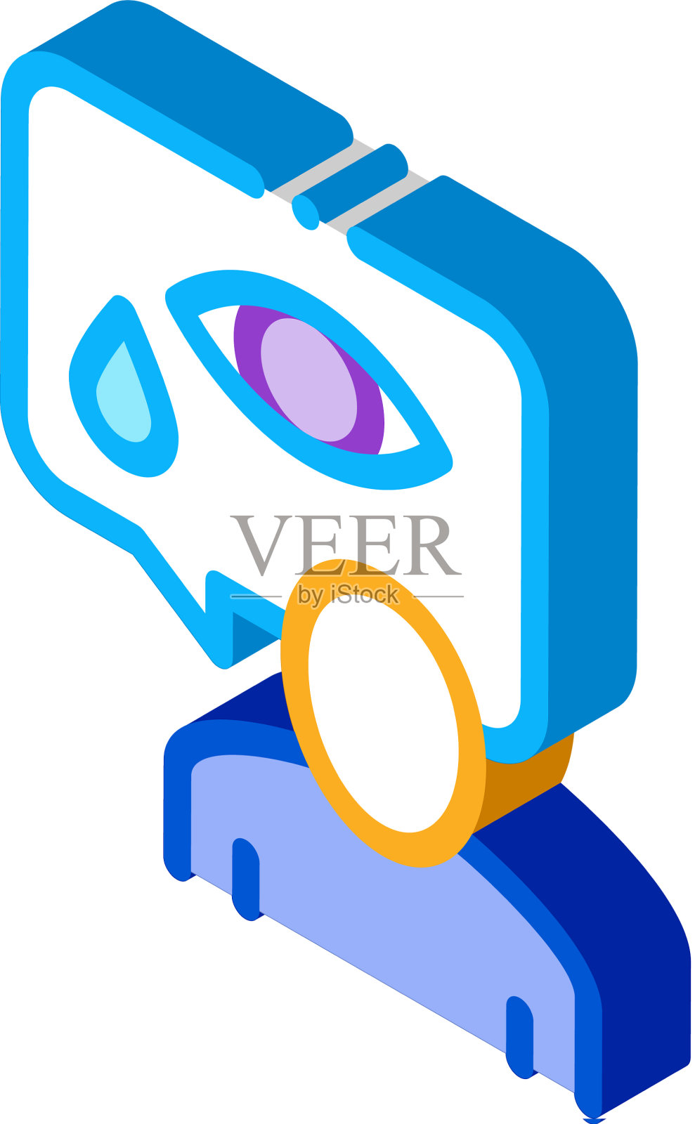 人类眼泪等距图标设计元素图片