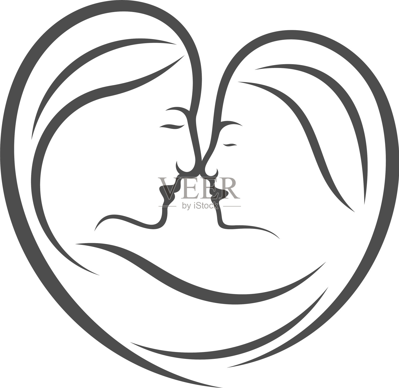 妈妈和芭心爱标志模板符号设计元素图片