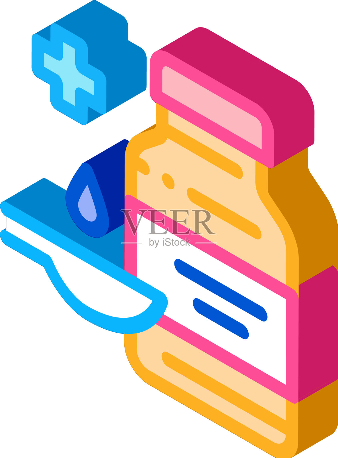 医学文件等距图标设计元素图片