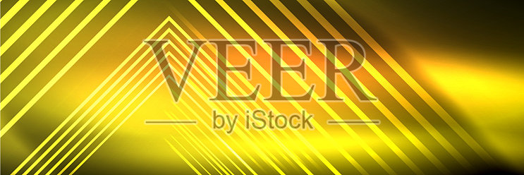 闪亮的霓虹灯发光的技术线高科技插画图片素材